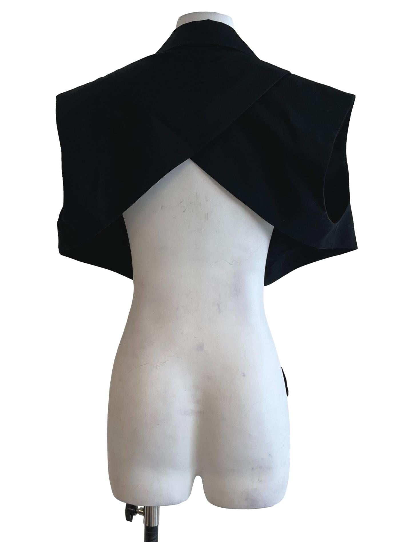 Black Wing-Collared Vest