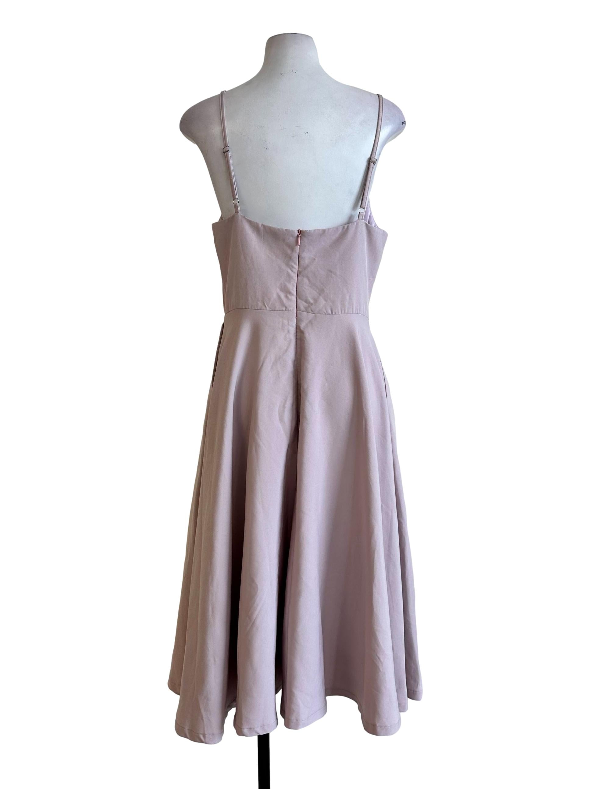Lavender Purple Sleeveless Midi Dress