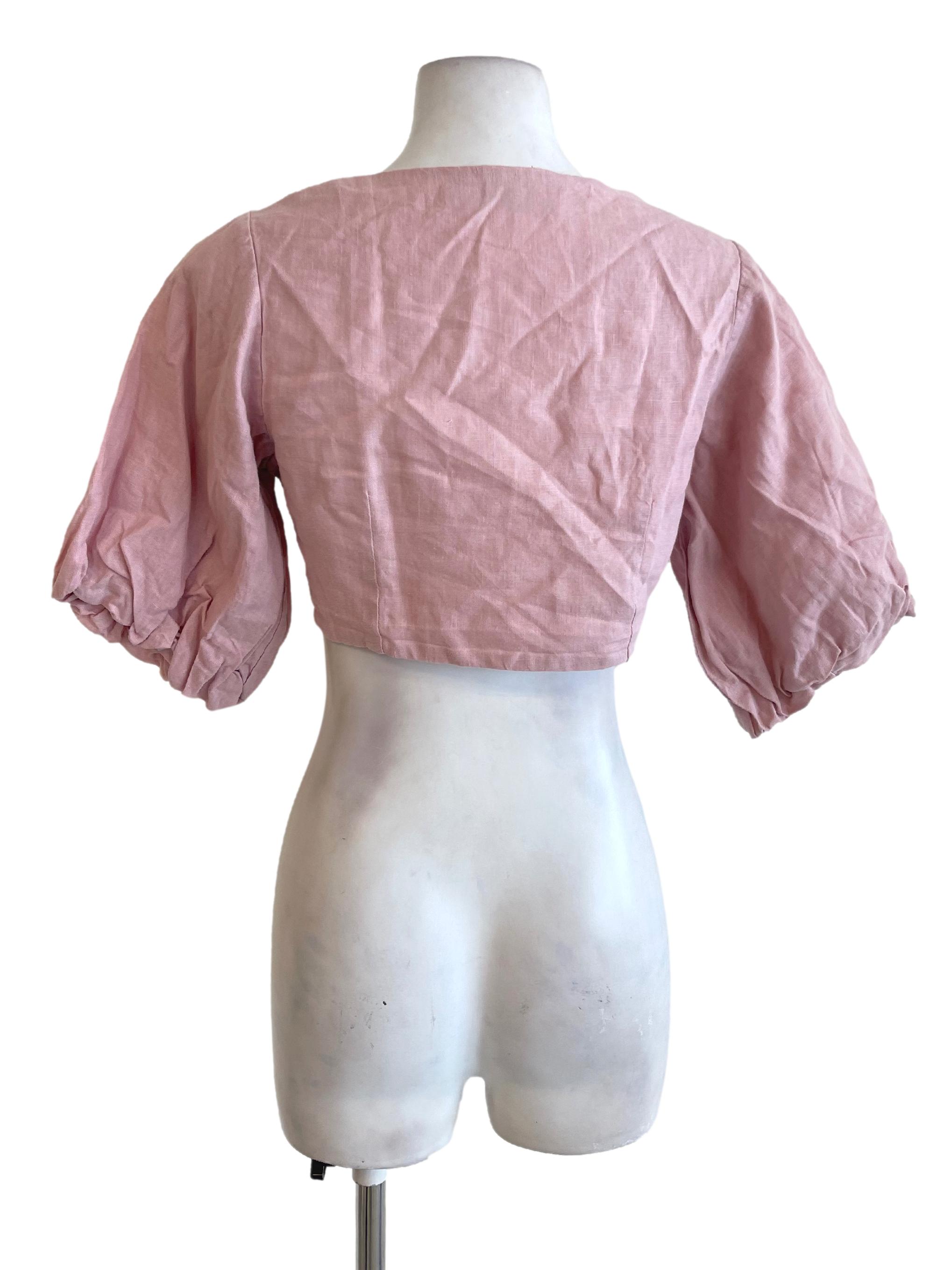 Pink Flamingo Button Down Knot Top TEM