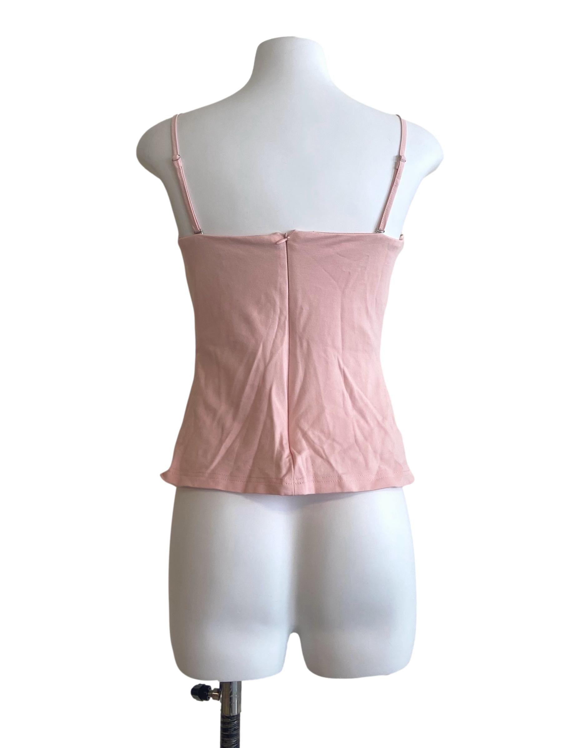 Salmon  Pink Spaghetti Straps Twill Top