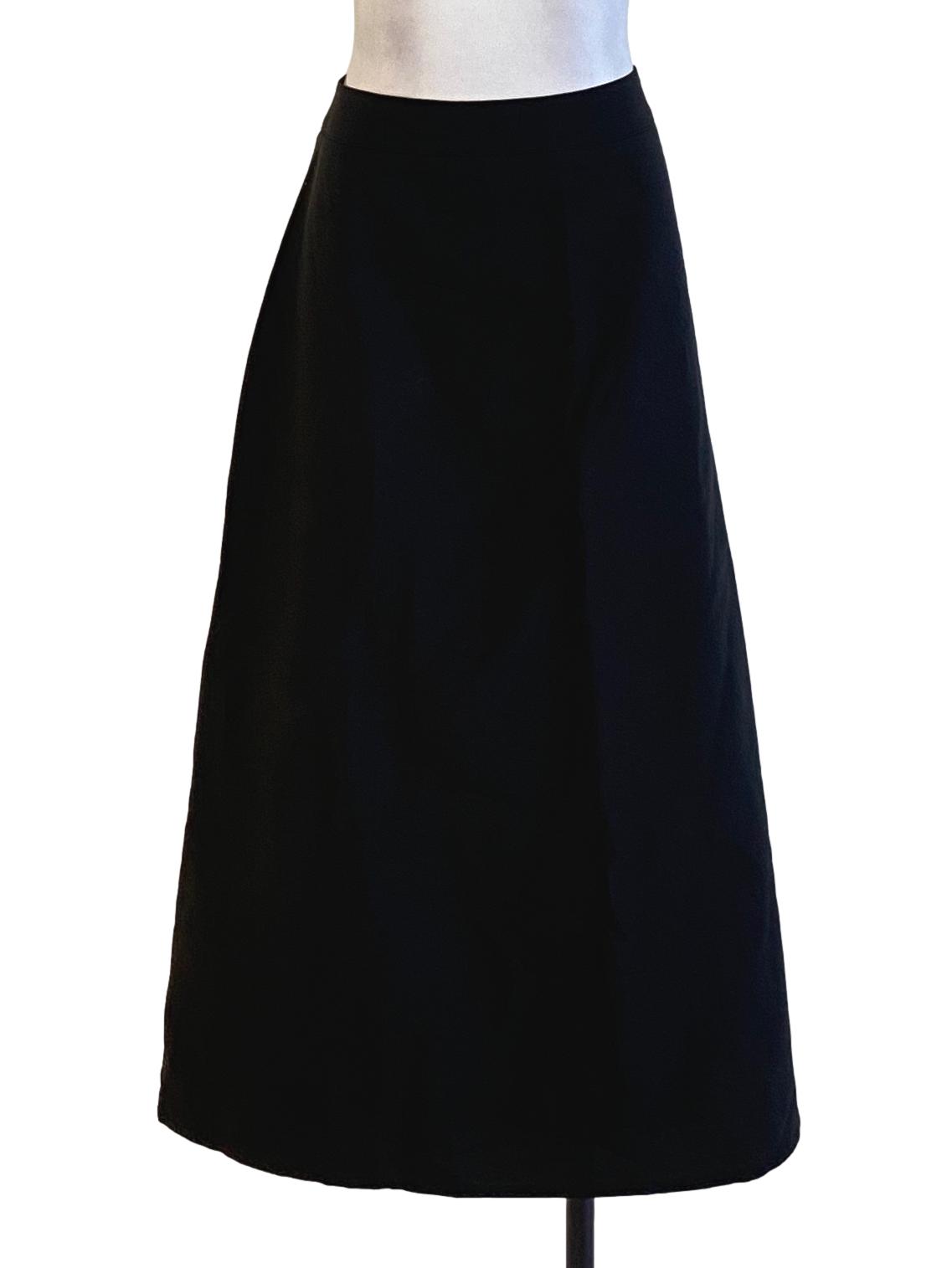 True Black Regular Loose Long A-Line Skirt