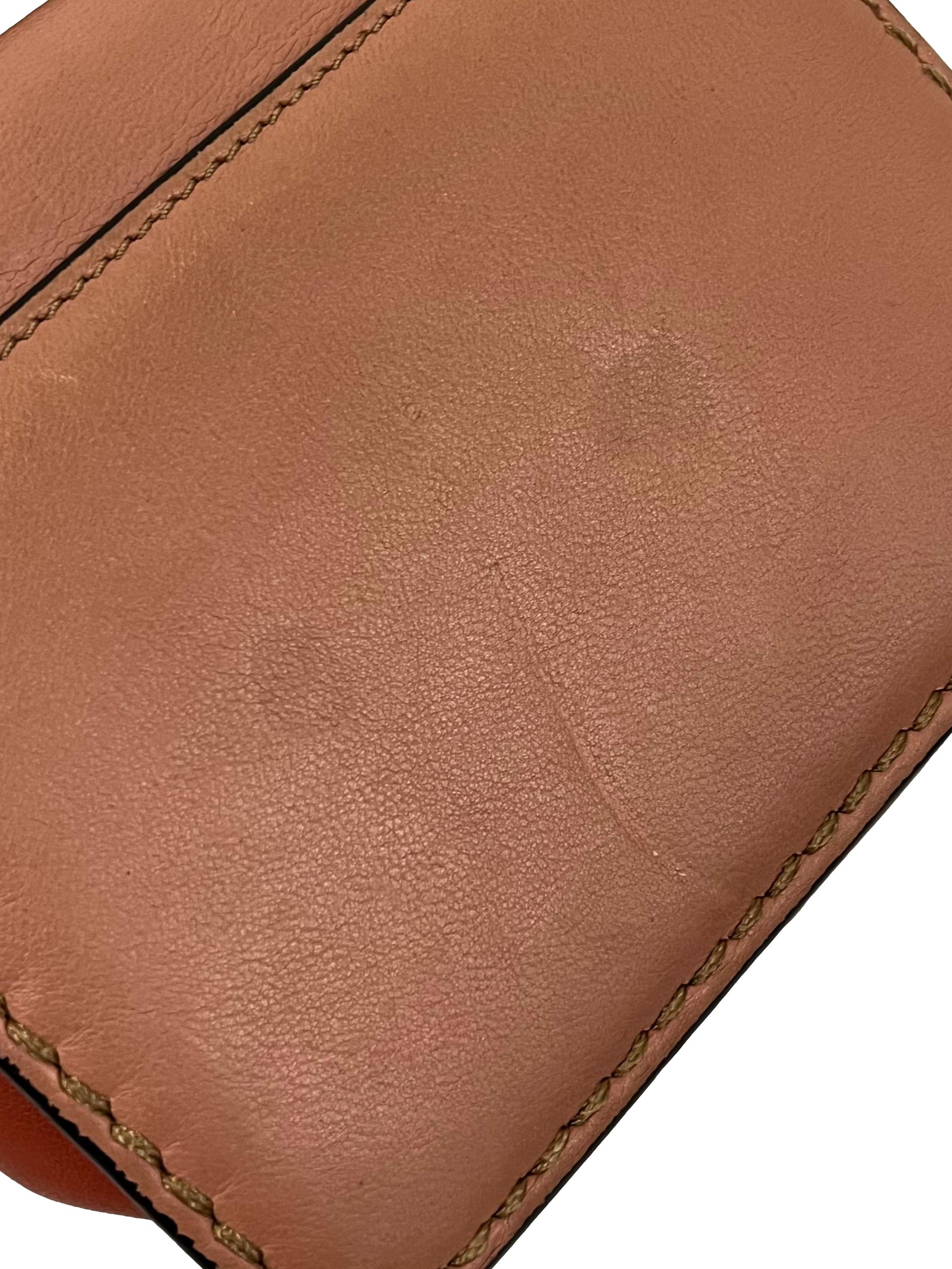 Salmon Pink Louise Leather Crossbody Bag