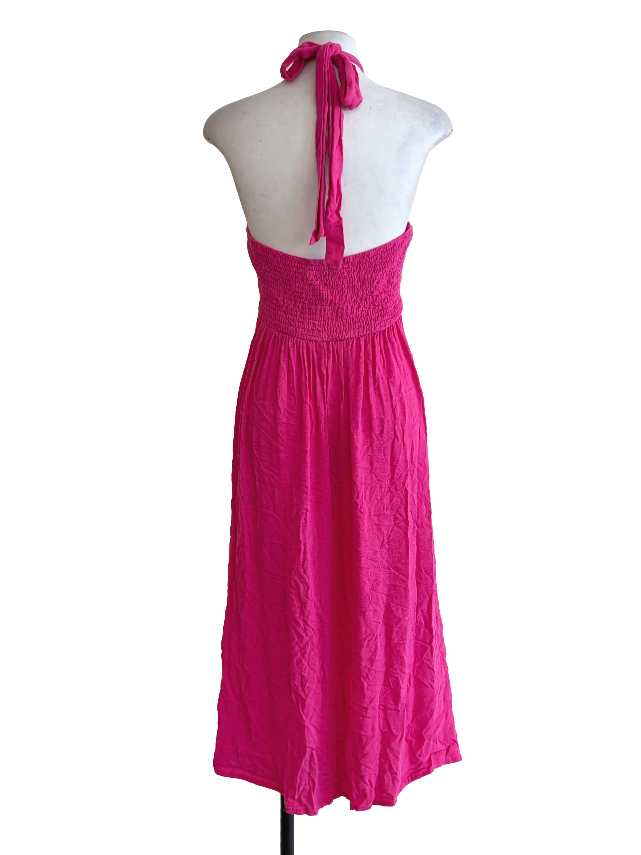 Hot Pink Crossed Front Babydoll Dress
