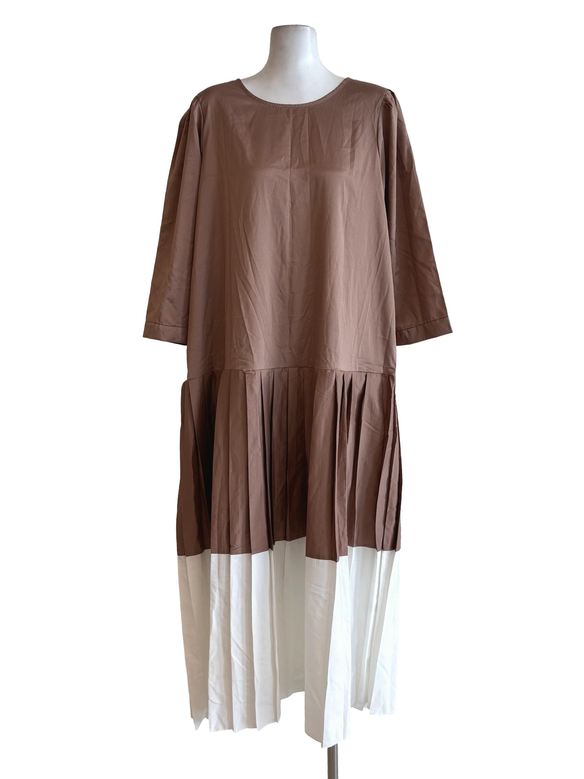 Clay Brown White Dress