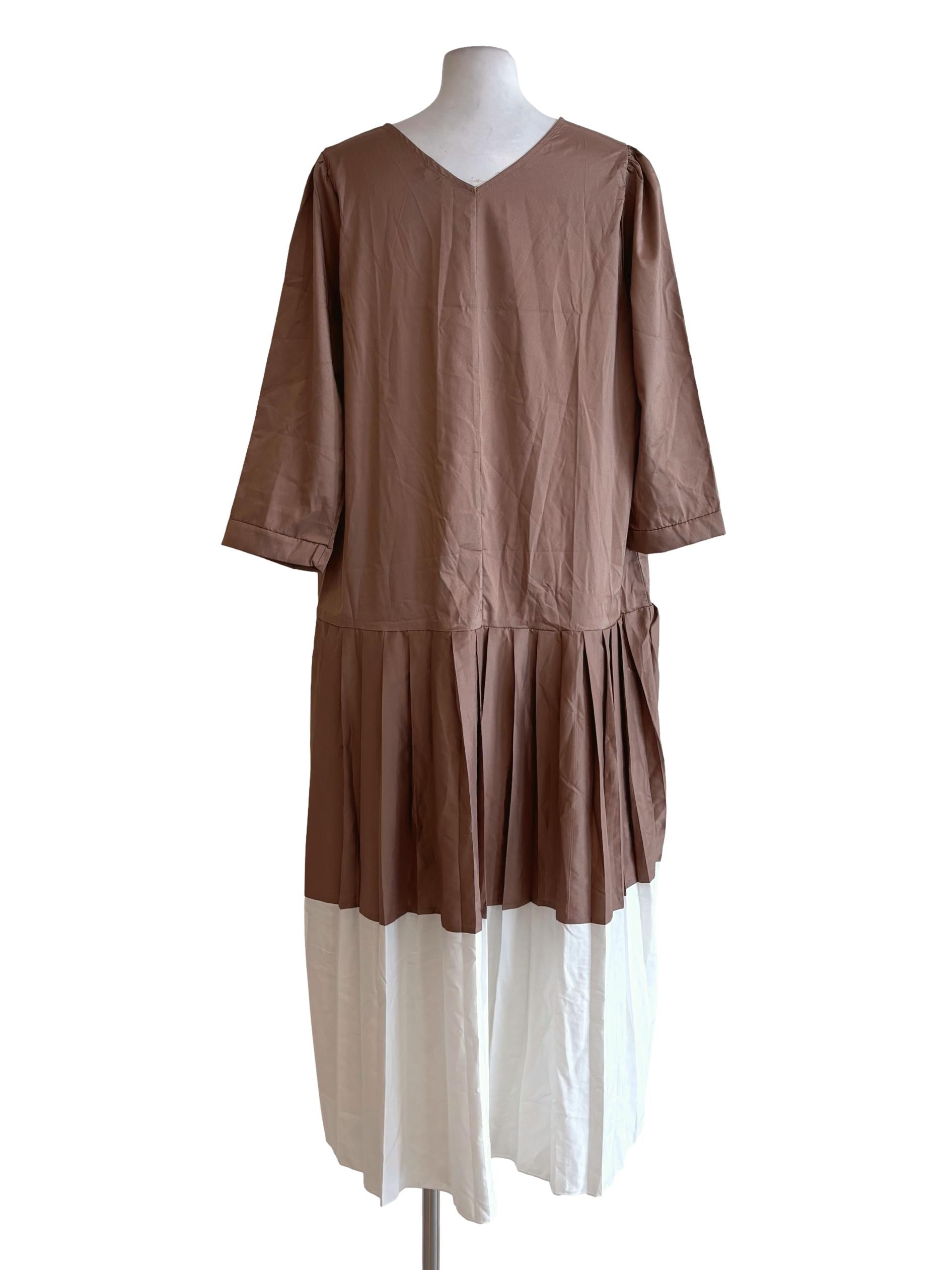 Clay Brown White Dress
