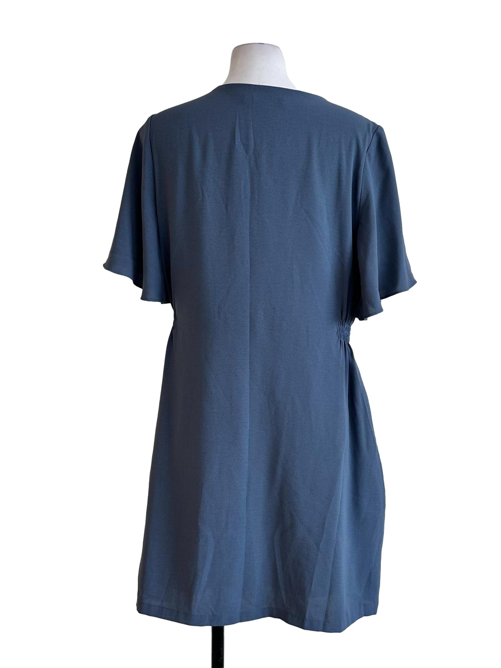 Ash Blue V Neckline Dress