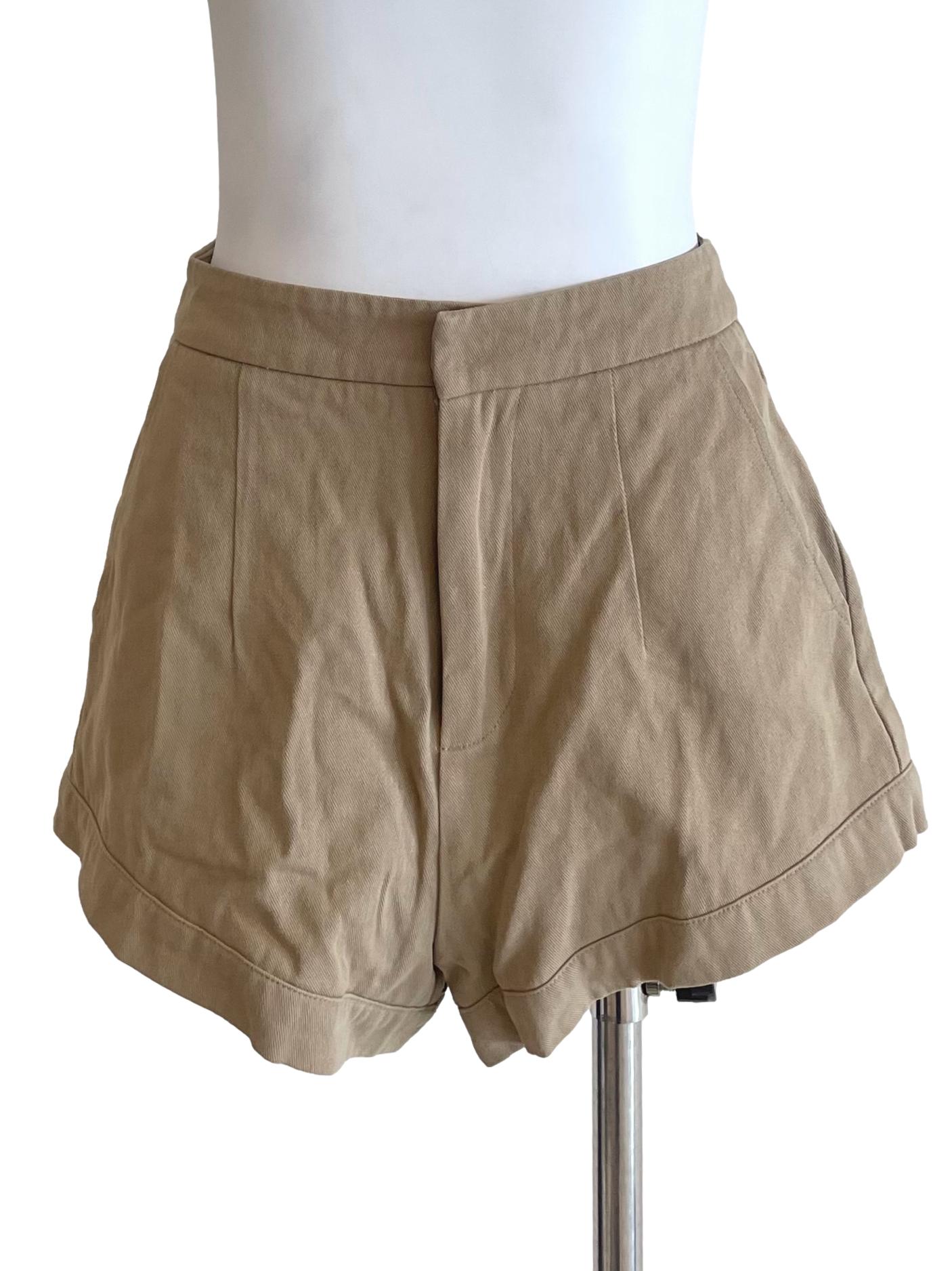 Khaki High Waist Shorts