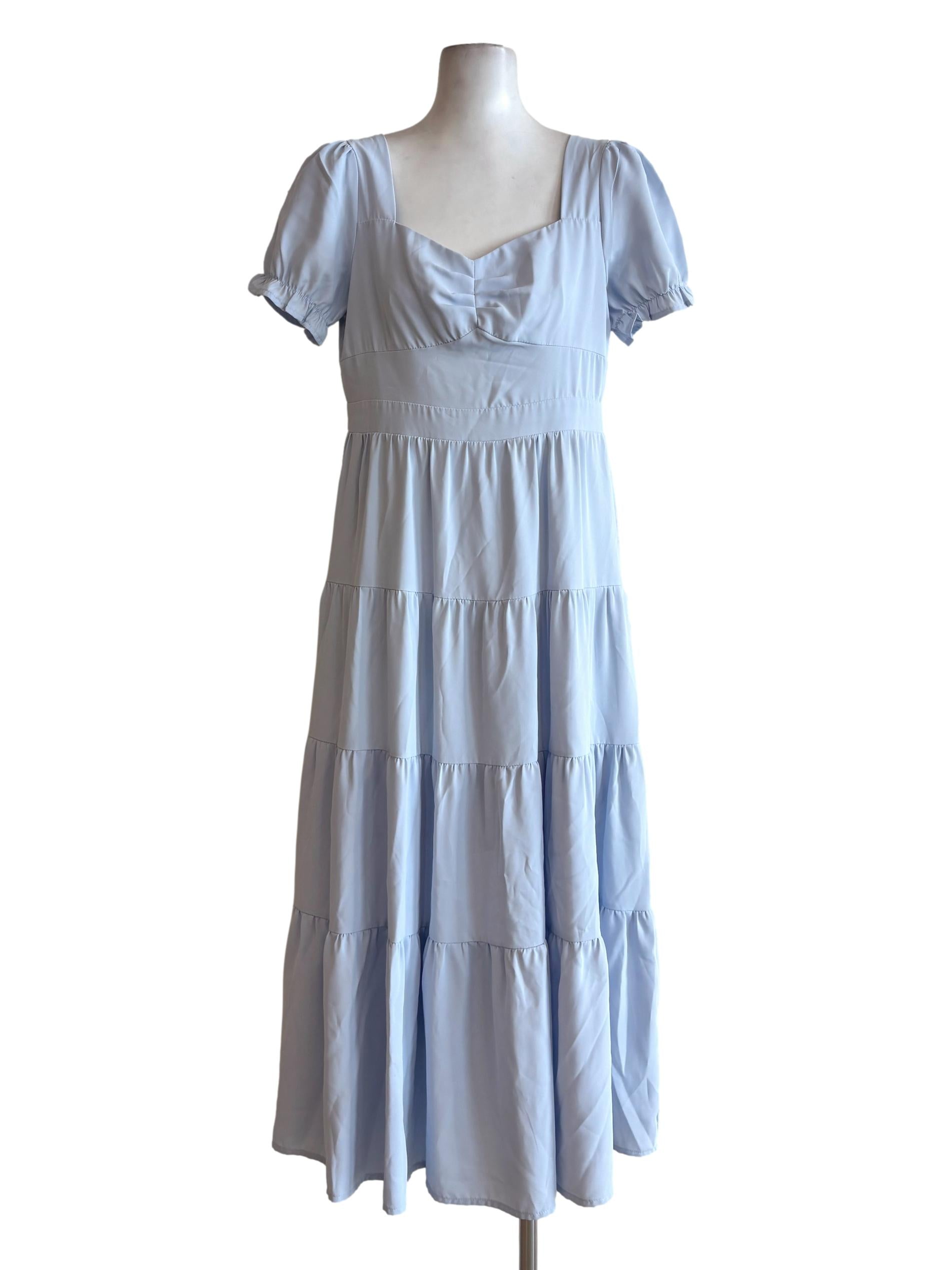 Powder Blue Sweetheart Neckline Dress
