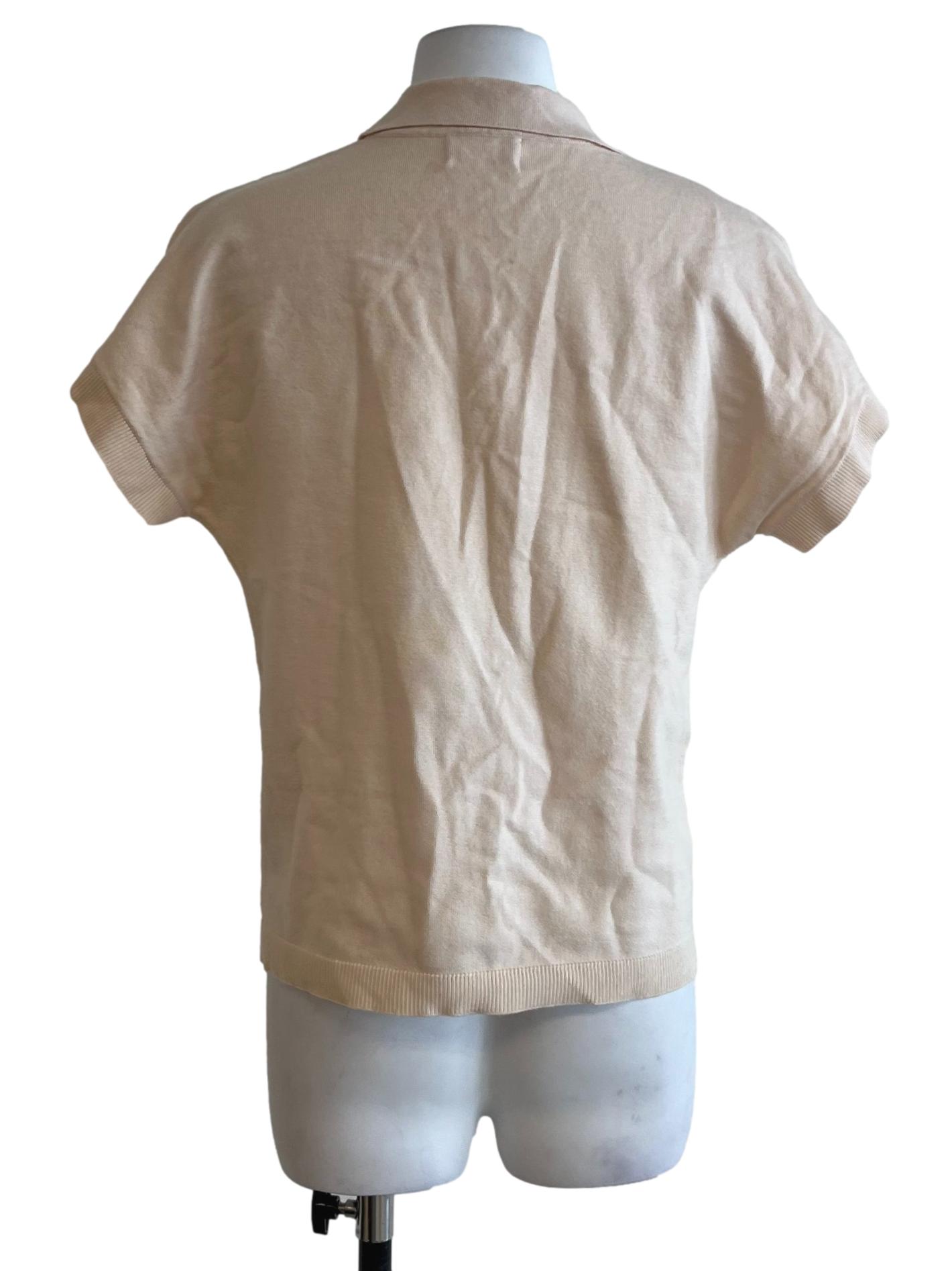 Beige Polo Knit Top OSN