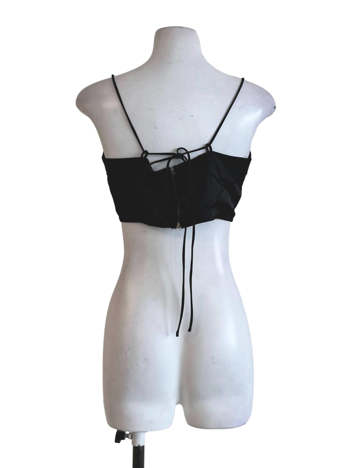 Black Pleated Spaghetti Strap Top