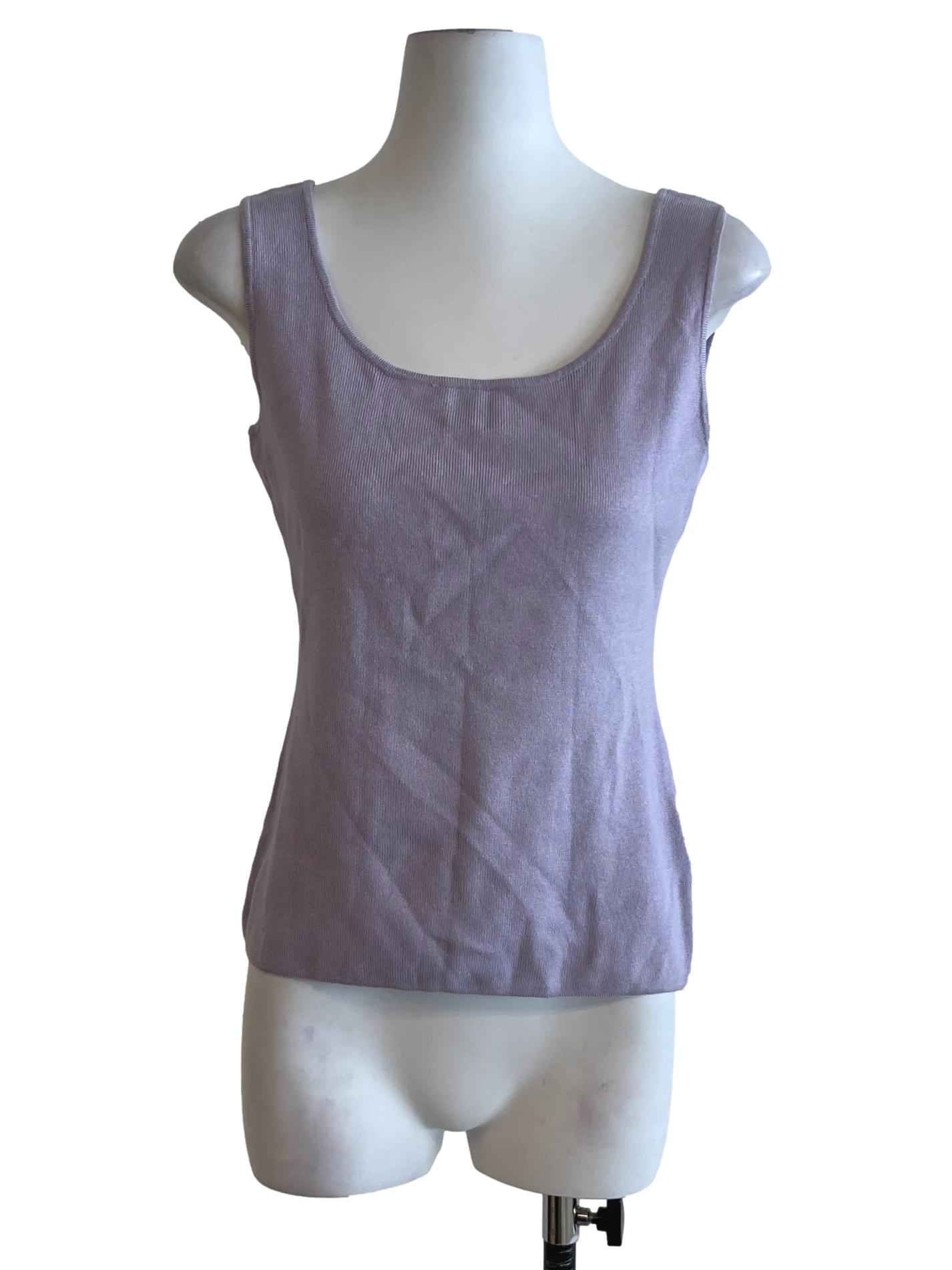 Lilac Purple Square Neckline Tank Top OSN