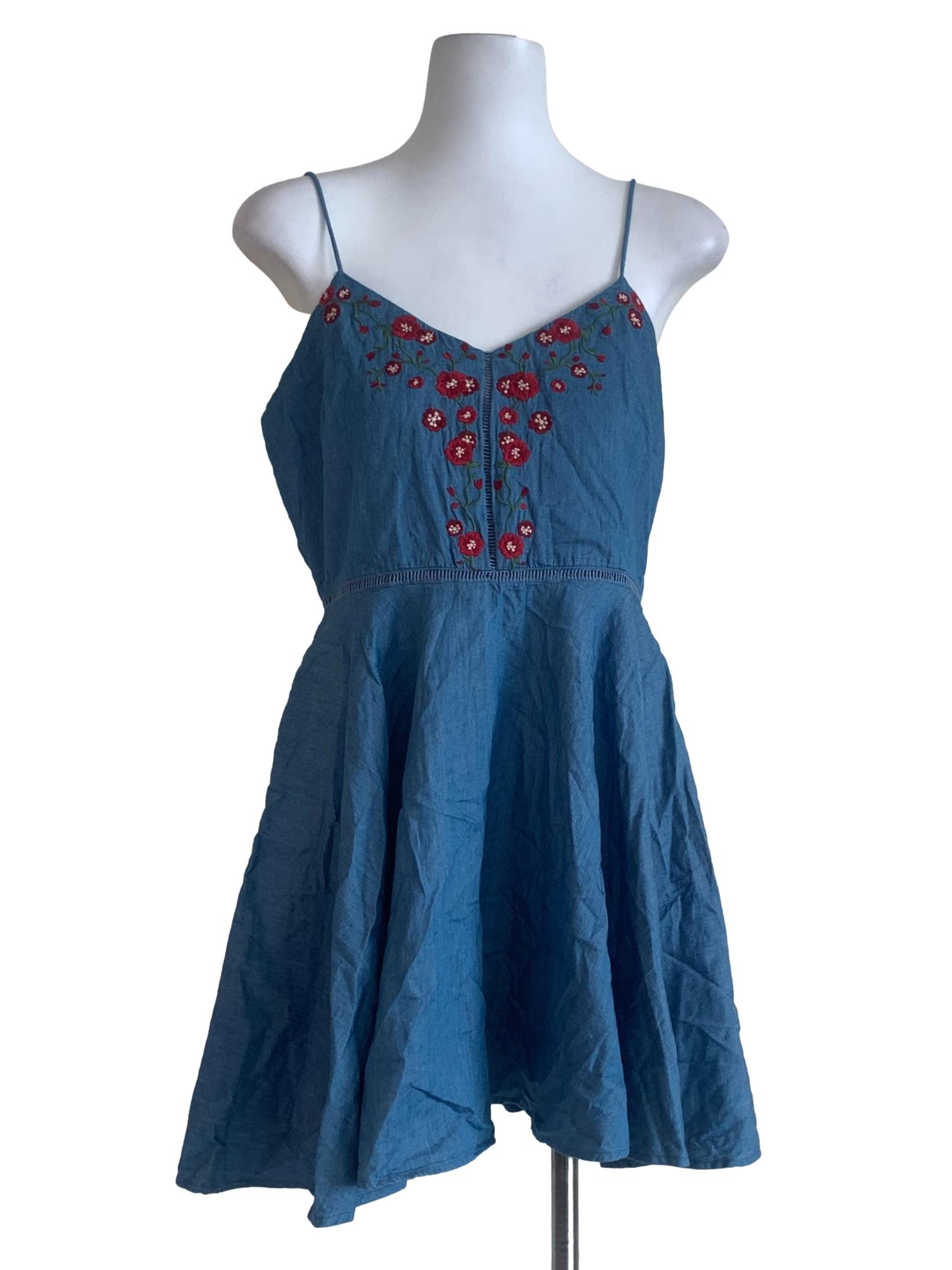 Blue Flower Patterned Sun Dress