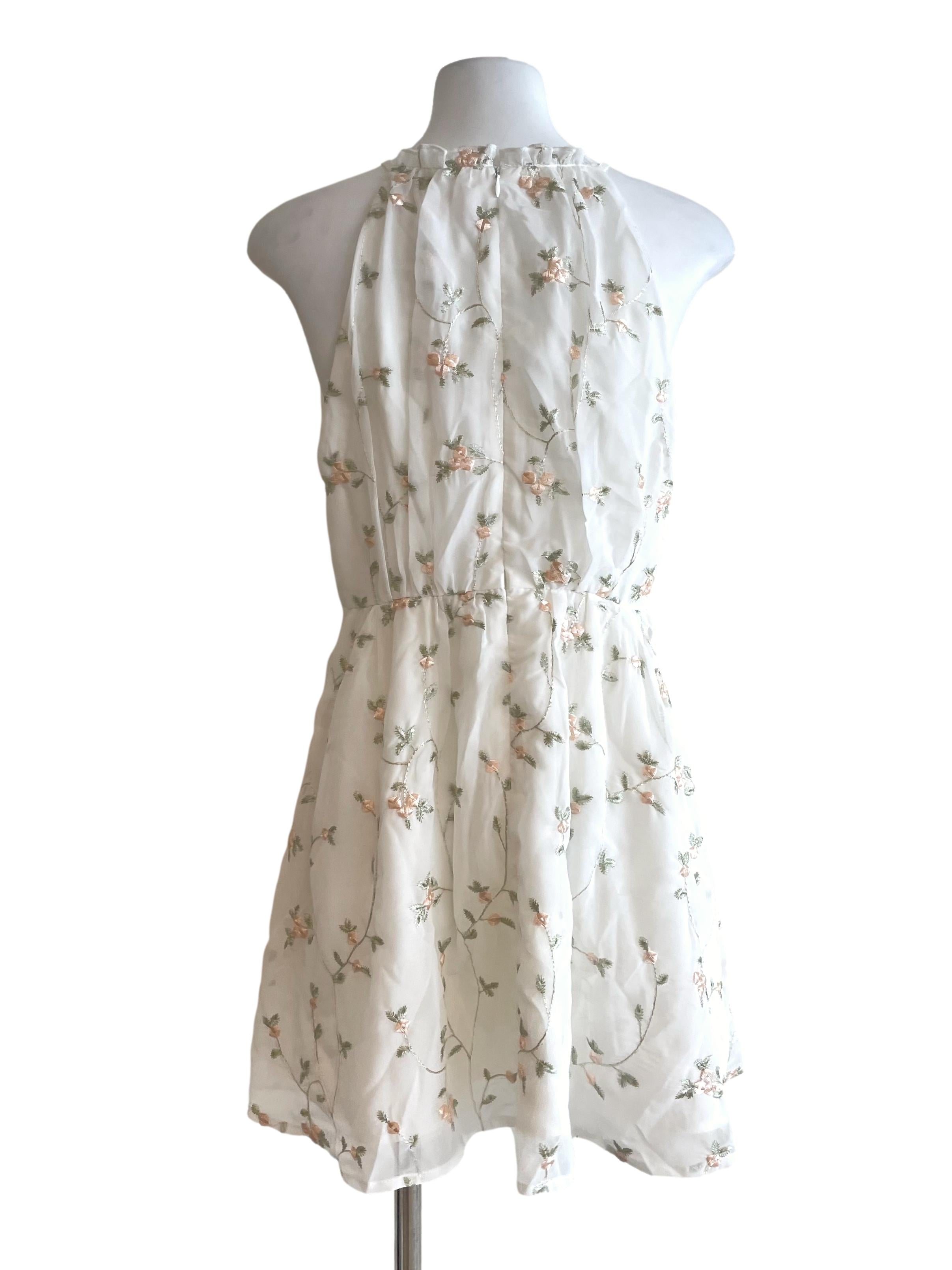 White Floral Blouson Dress