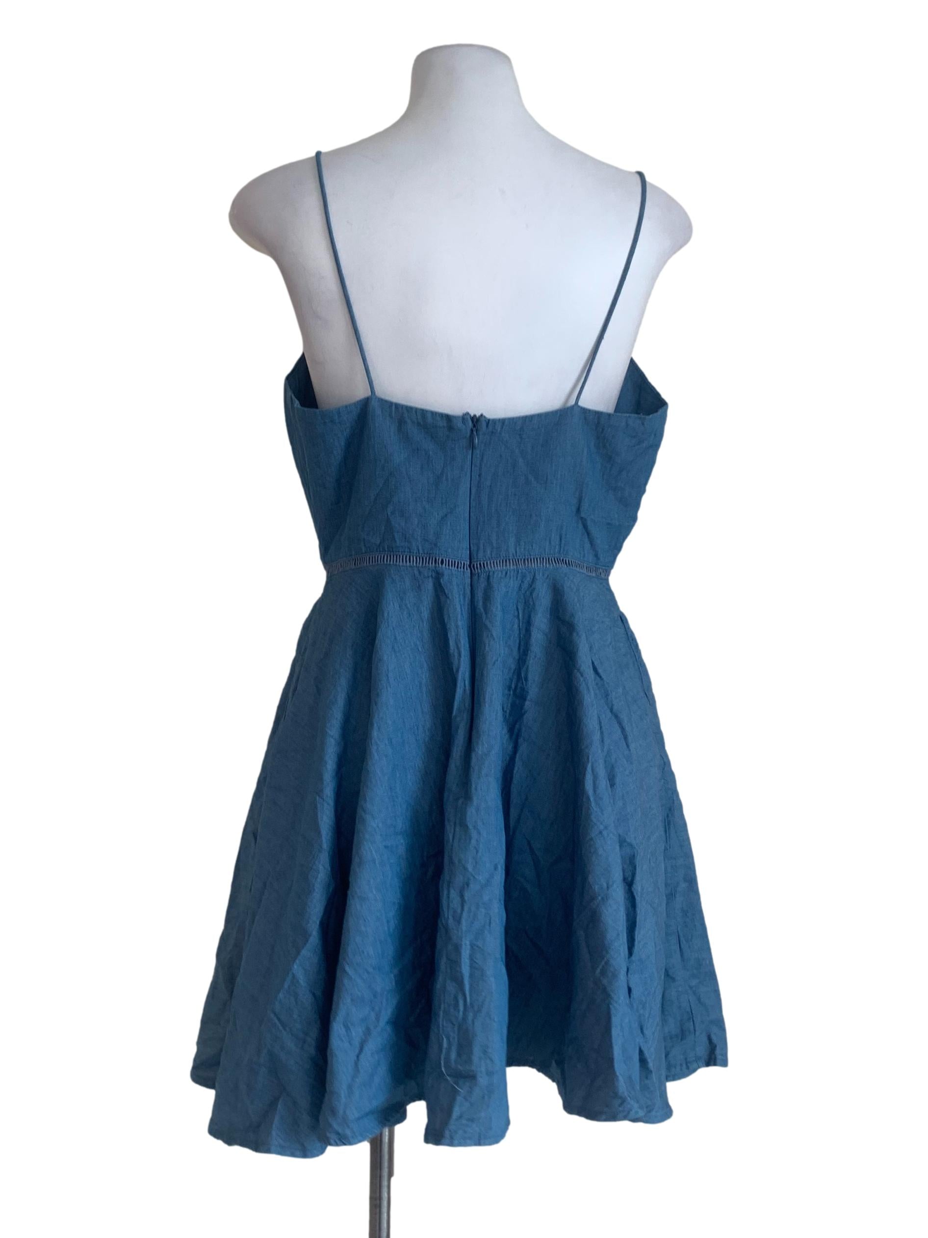 Blue Flower Patterned Sun Dress