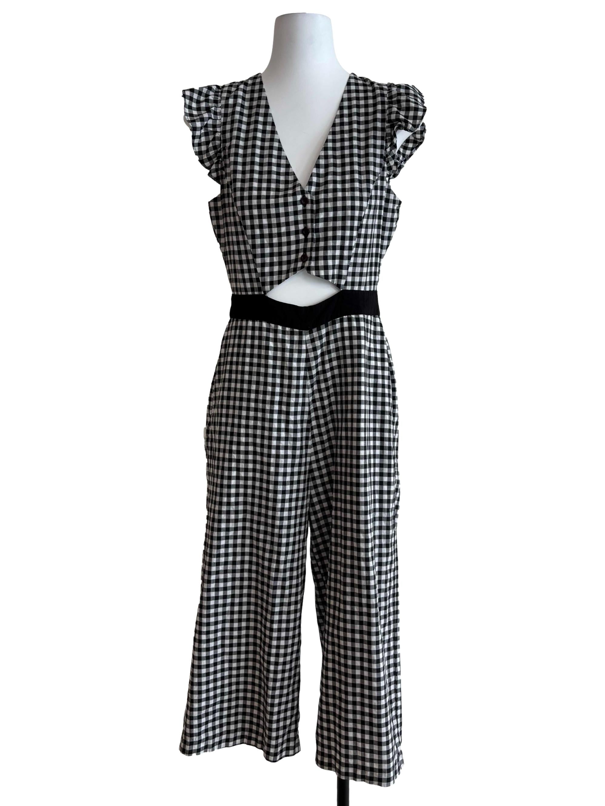 Black And White Checkered Jumpsuit