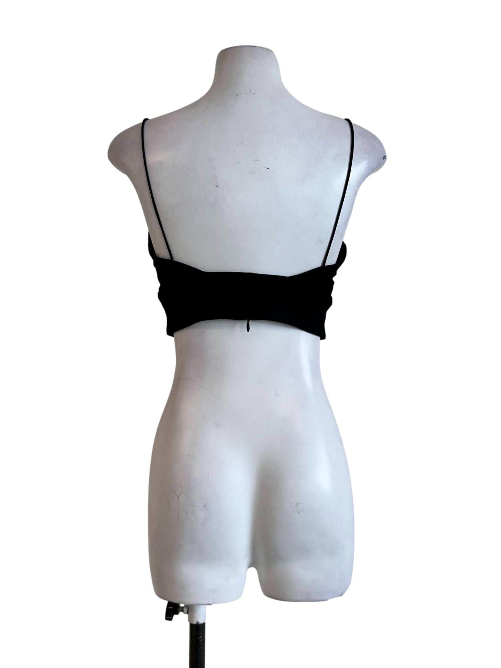 Black Padded Sleeveless Crop Top