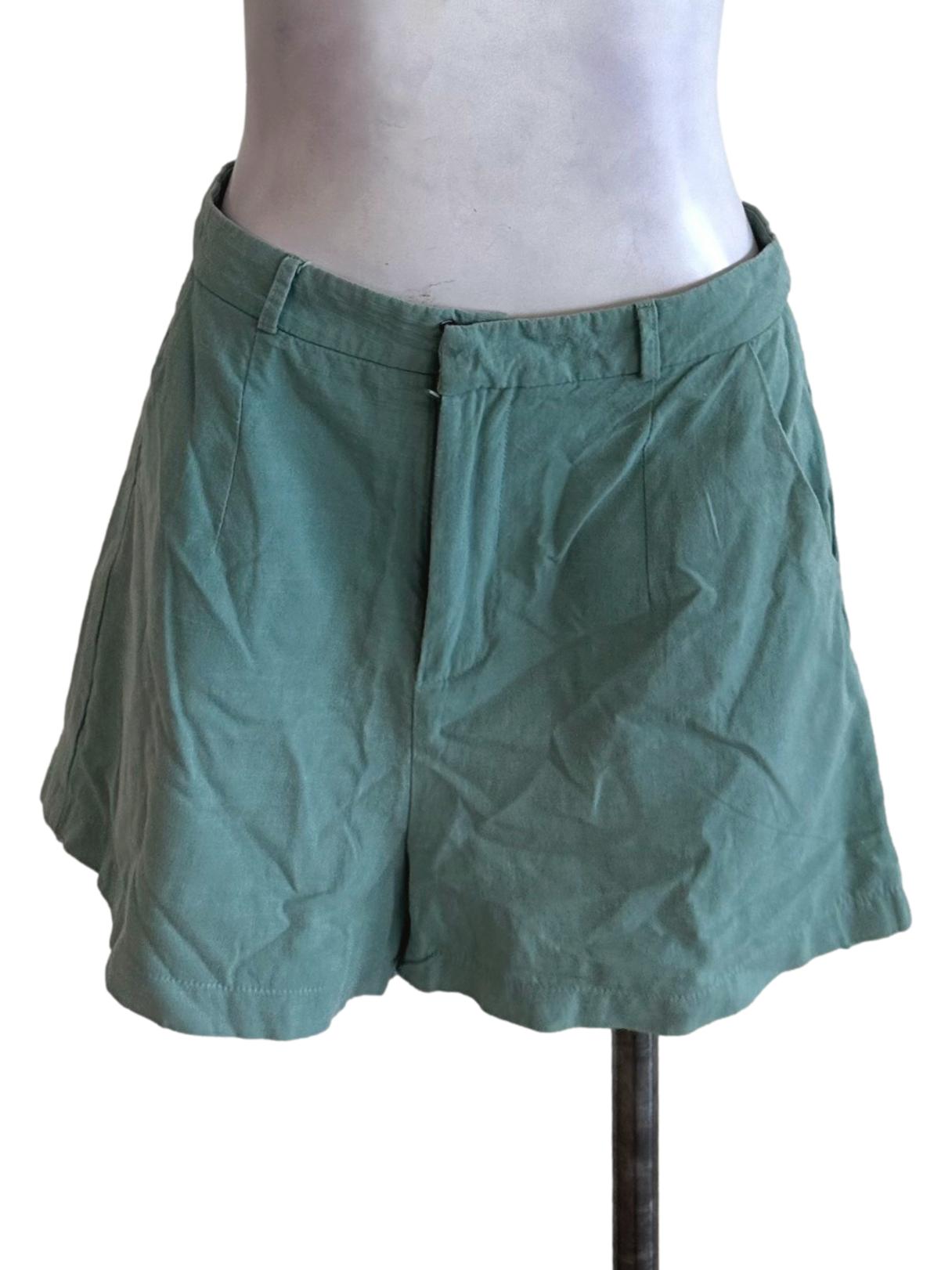 Turquoise Green Casual Shorts