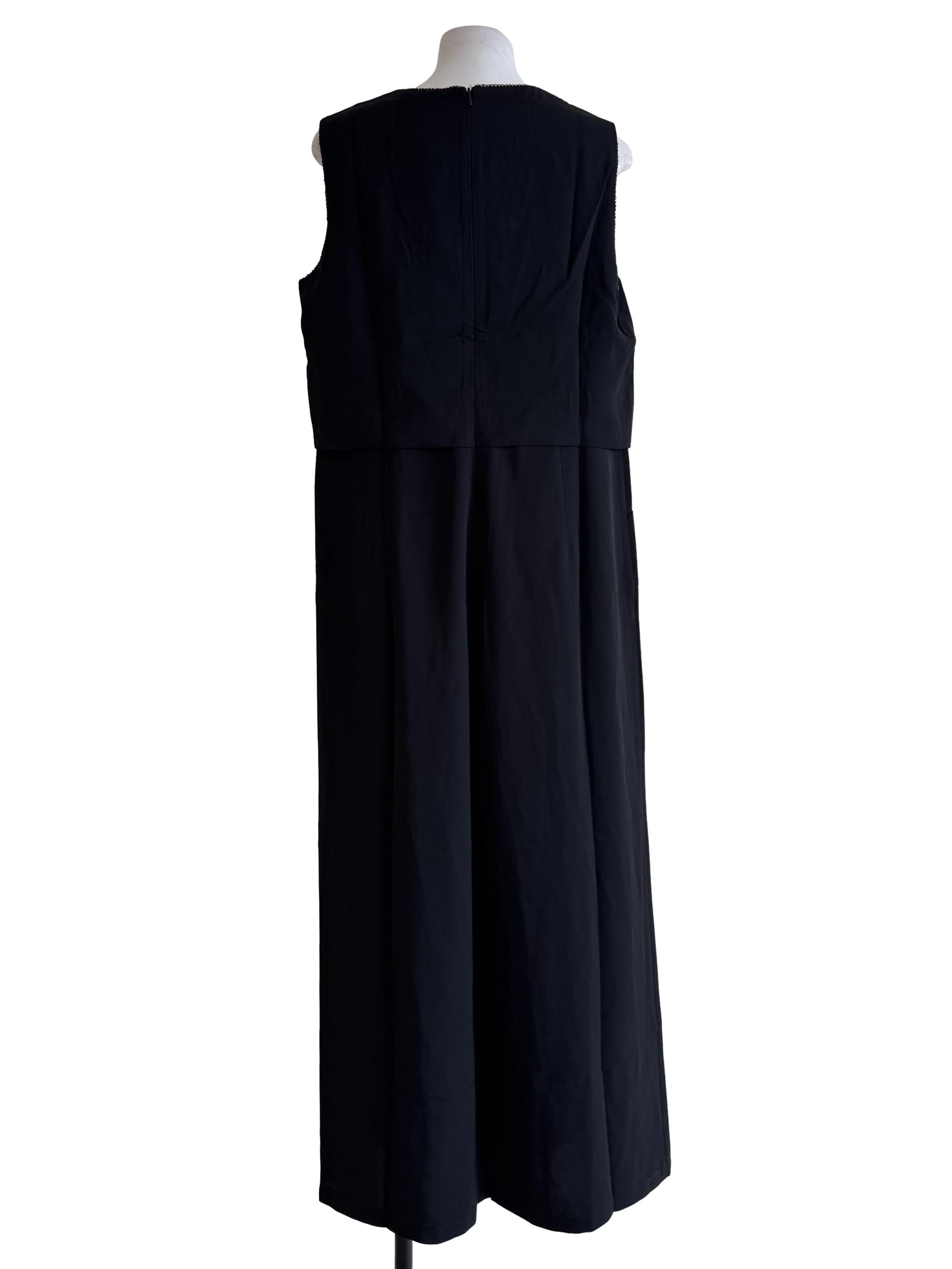 Black With Silver Beads Sleeveless Jumpsuit