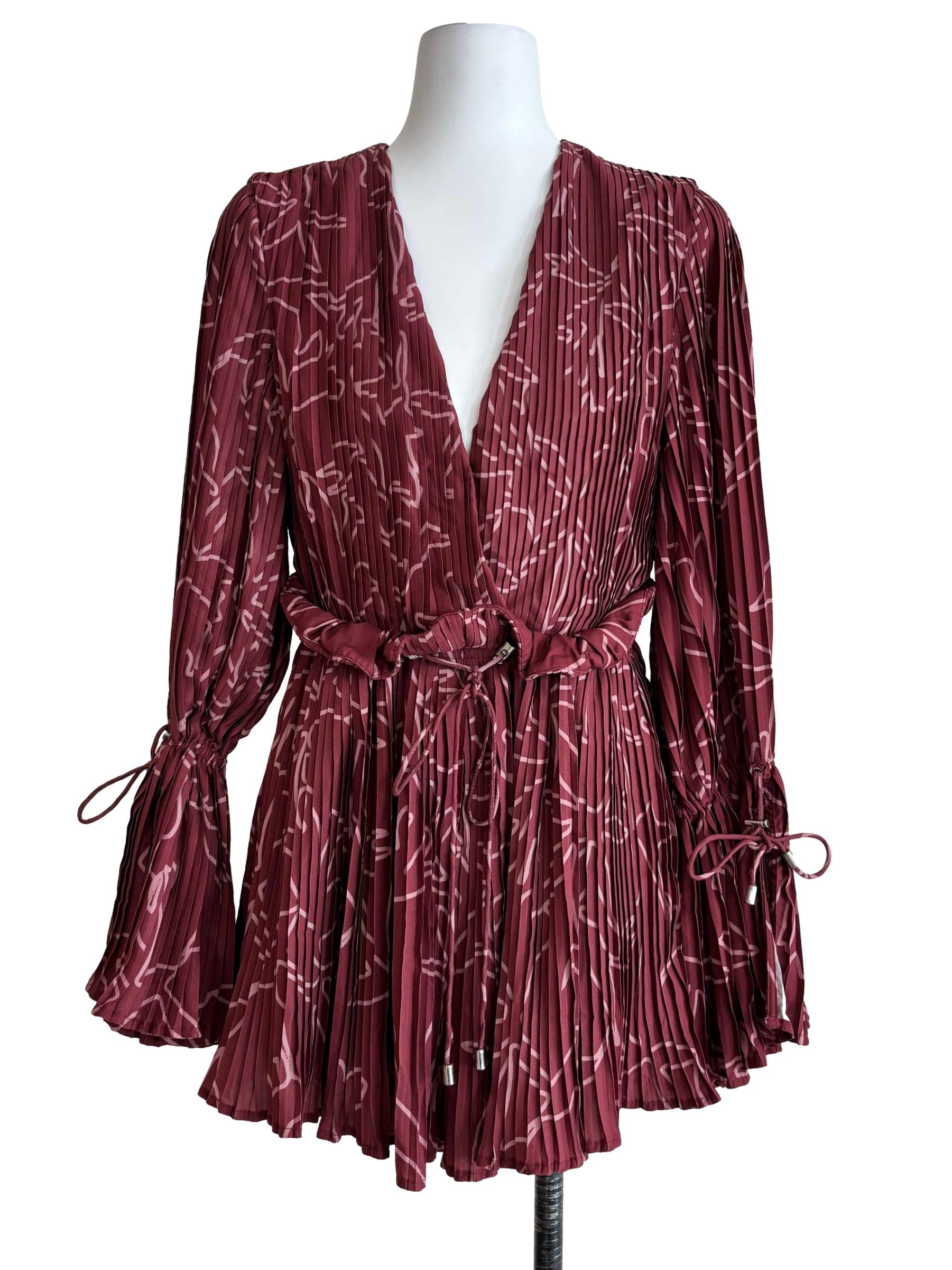 Rosewood Red Pleated Romper