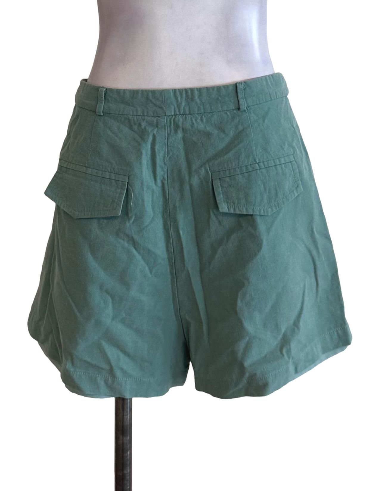 Turquoise Green Casual Shorts
