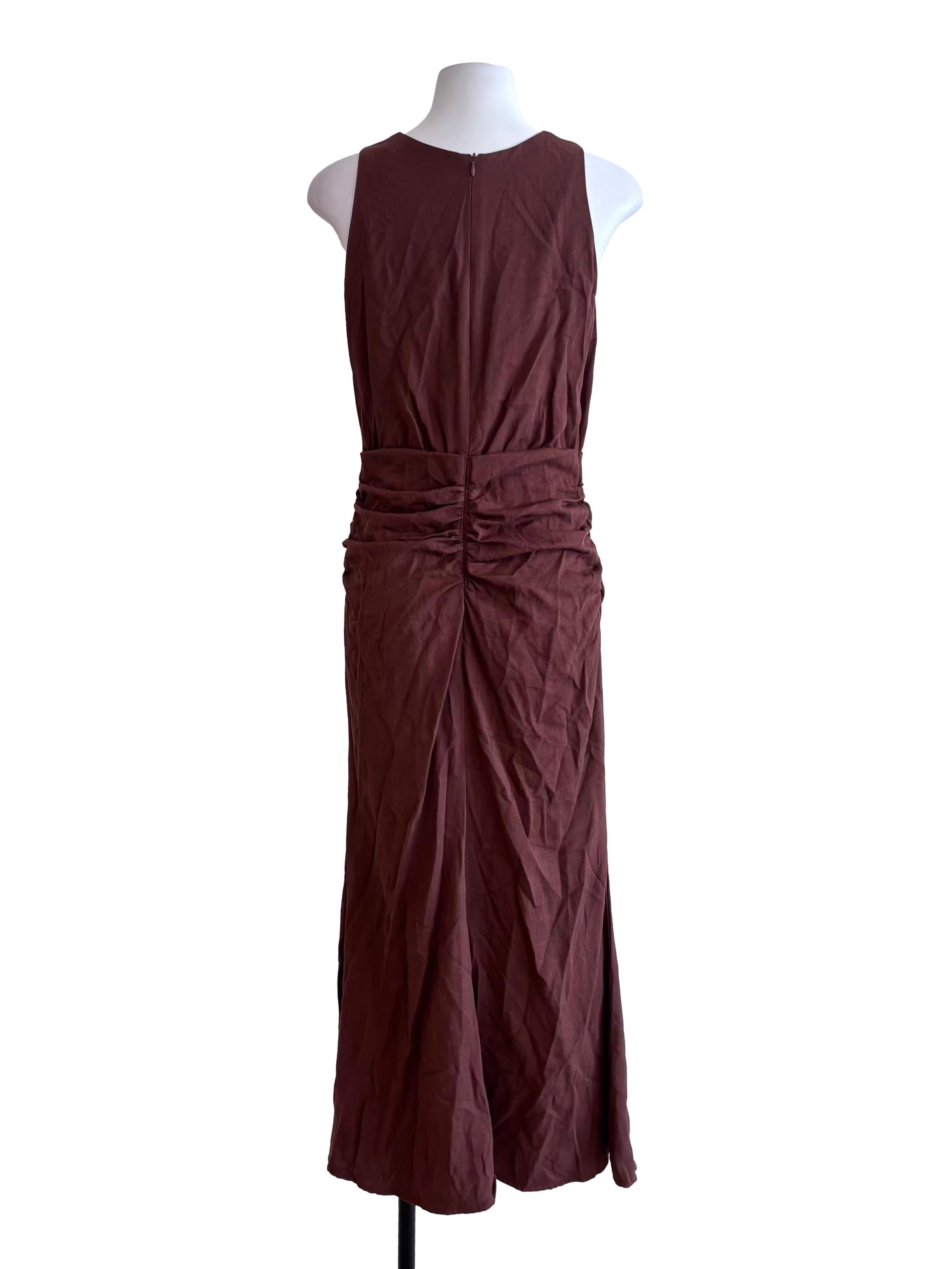 Mocha Brown Sleeveless Maxi Dress
