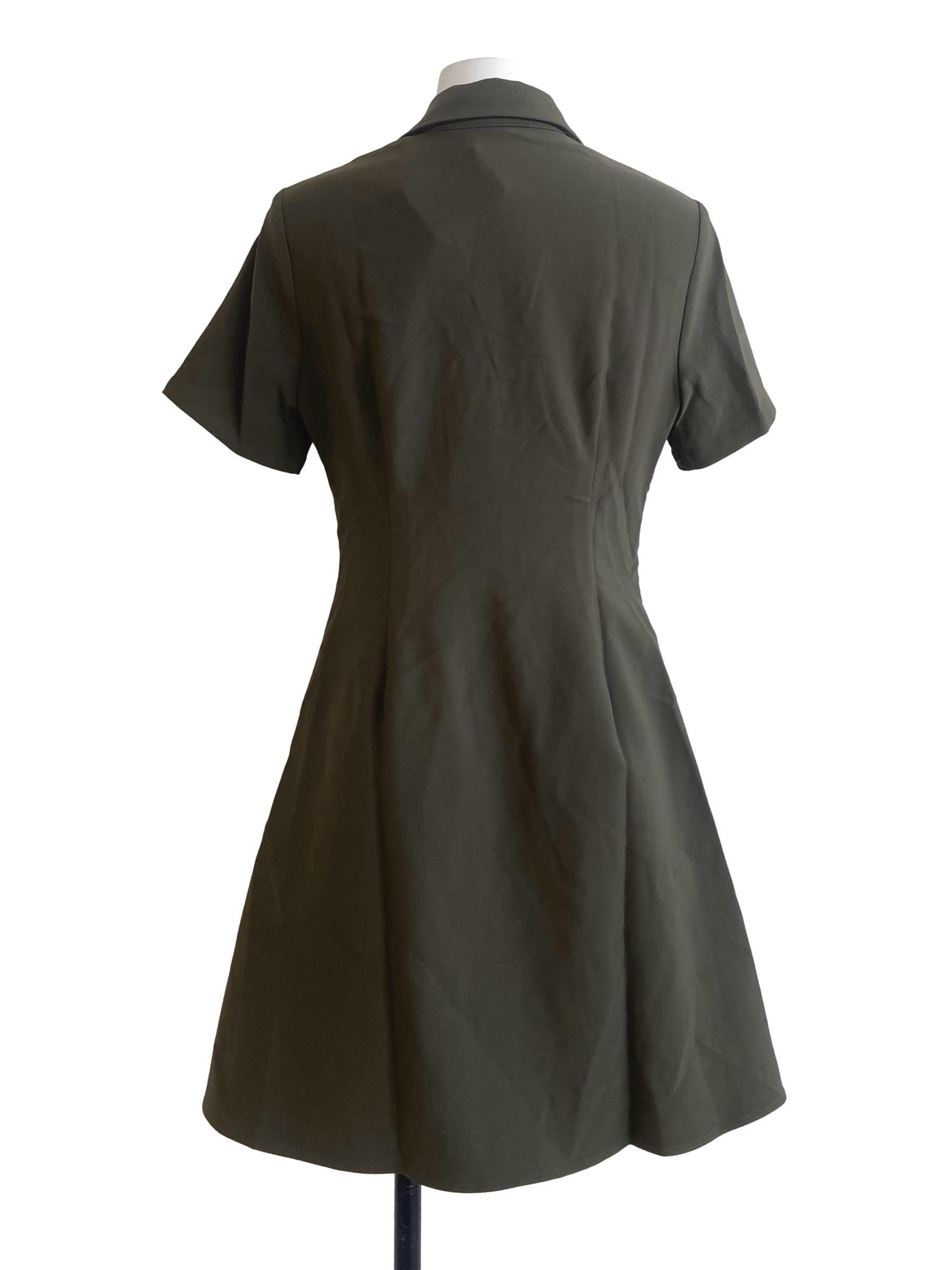Pickle Green Button Down Bodycon Dress
