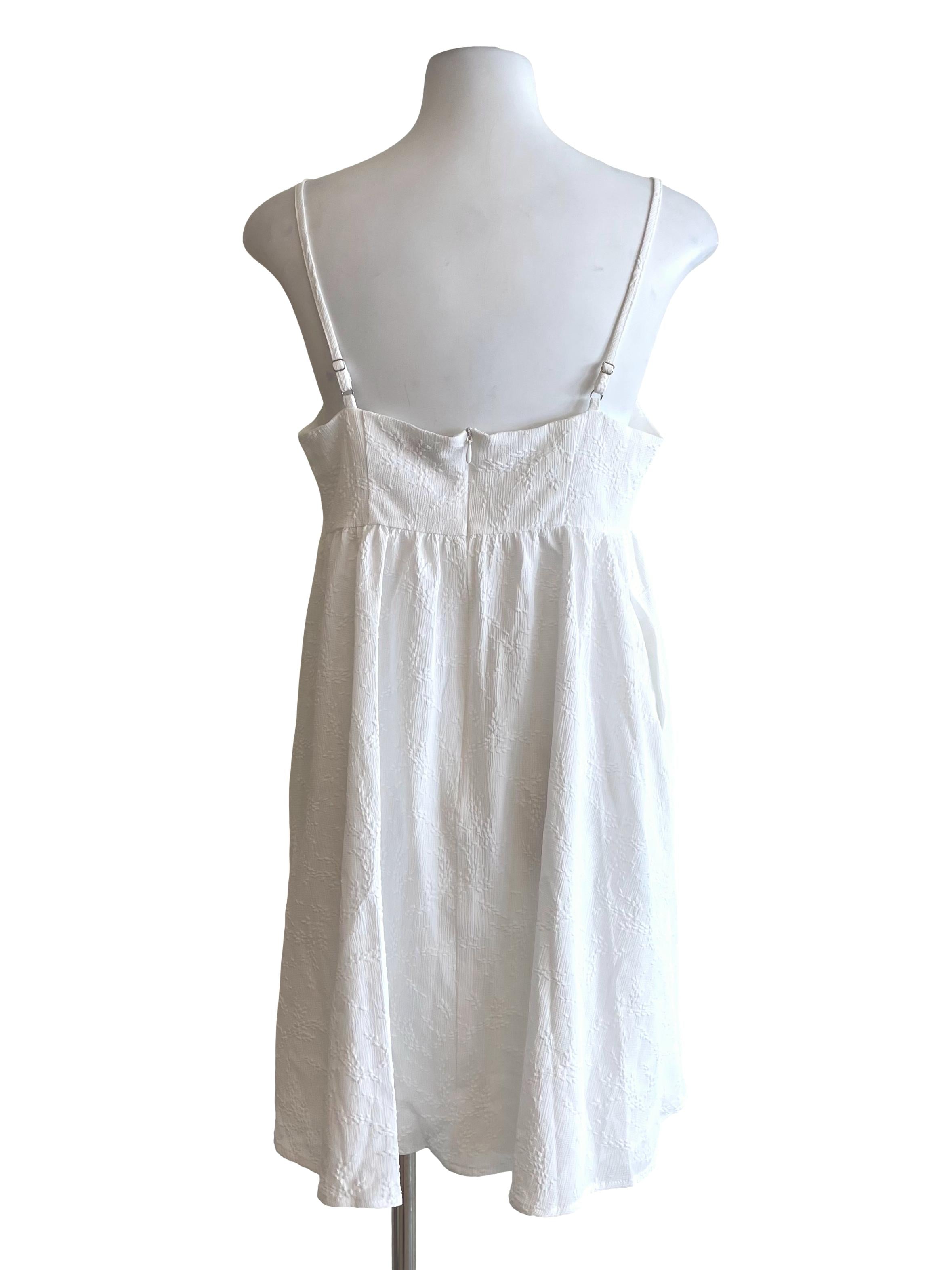 White Textured Jumper Dress