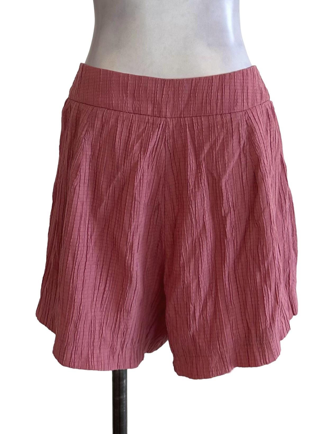 Rose Pink Textured Shorts