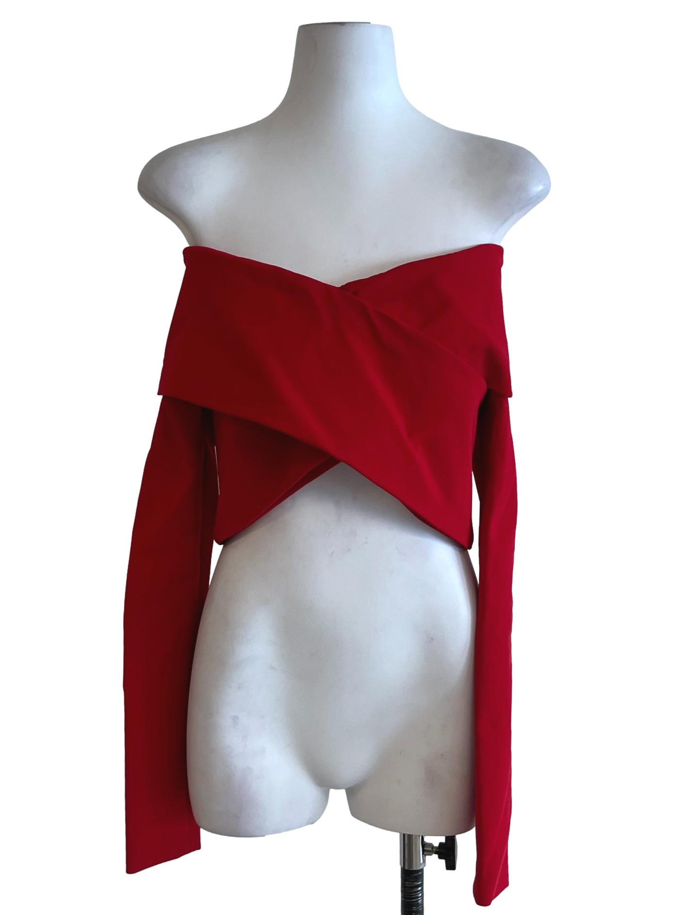 Red Issa Cross Crop Top