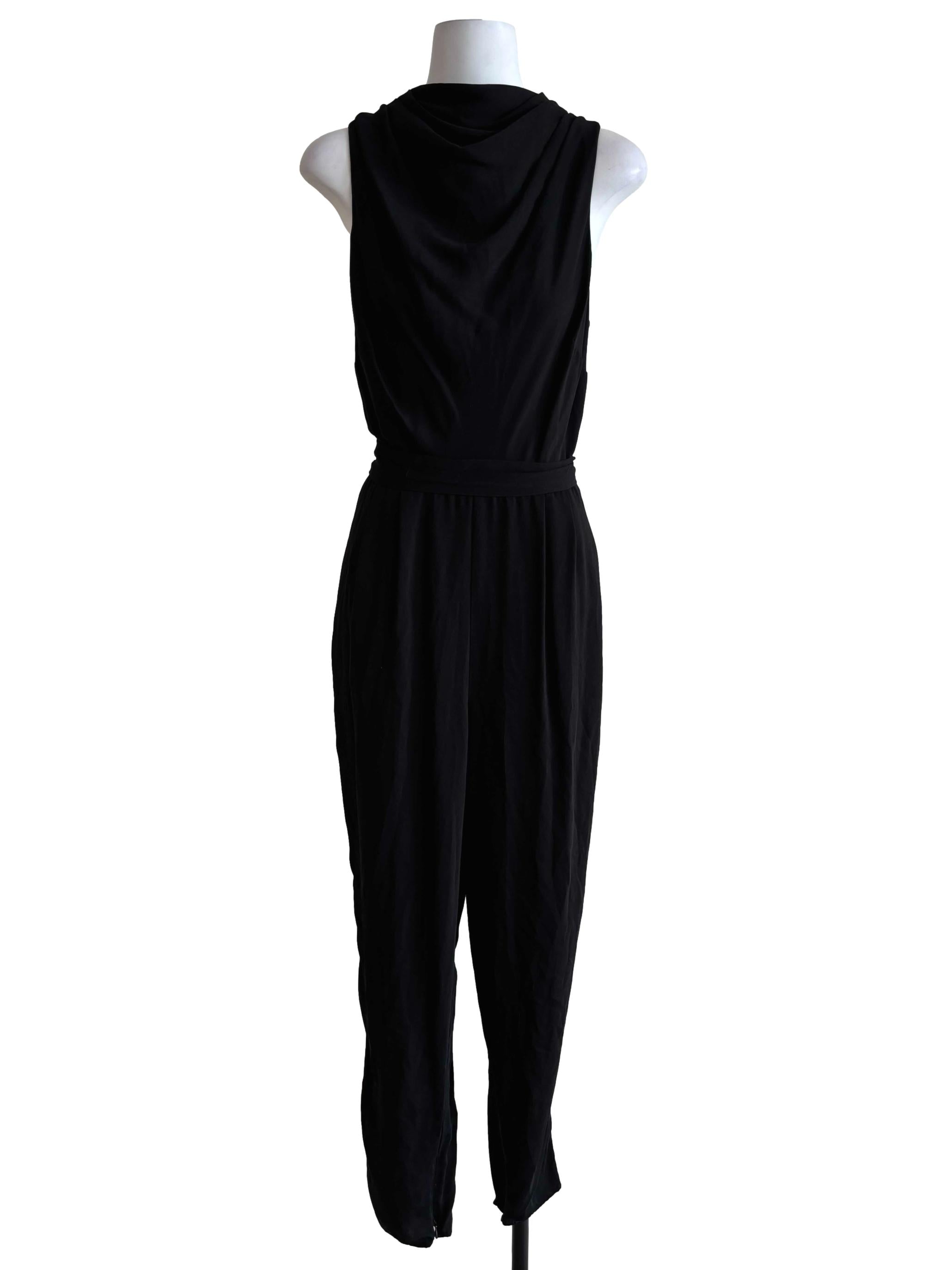 Jade Black Sleeveless Cowl Jumpsuit