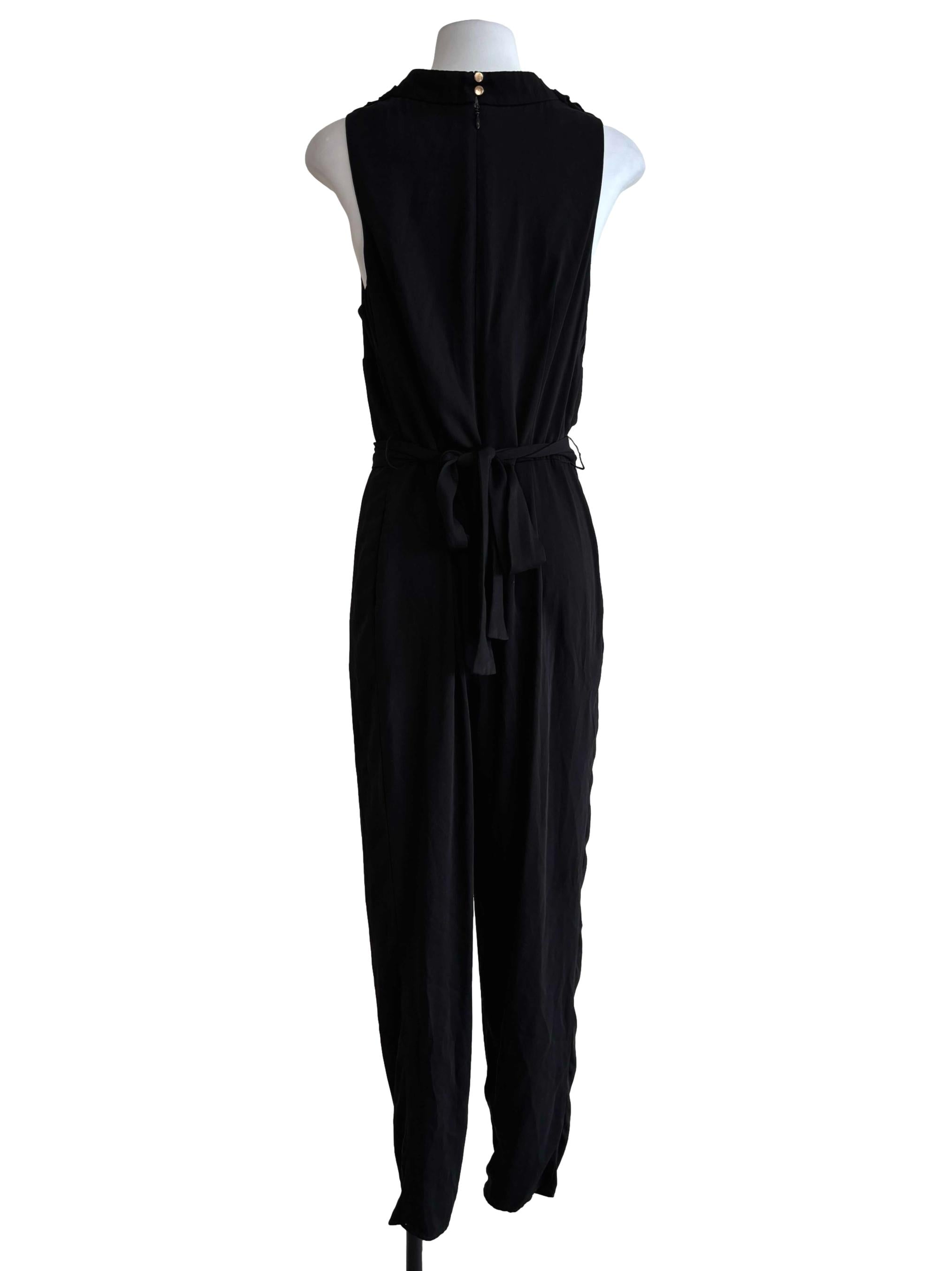 Jade Black Sleeveless Cowl Jumpsuit
