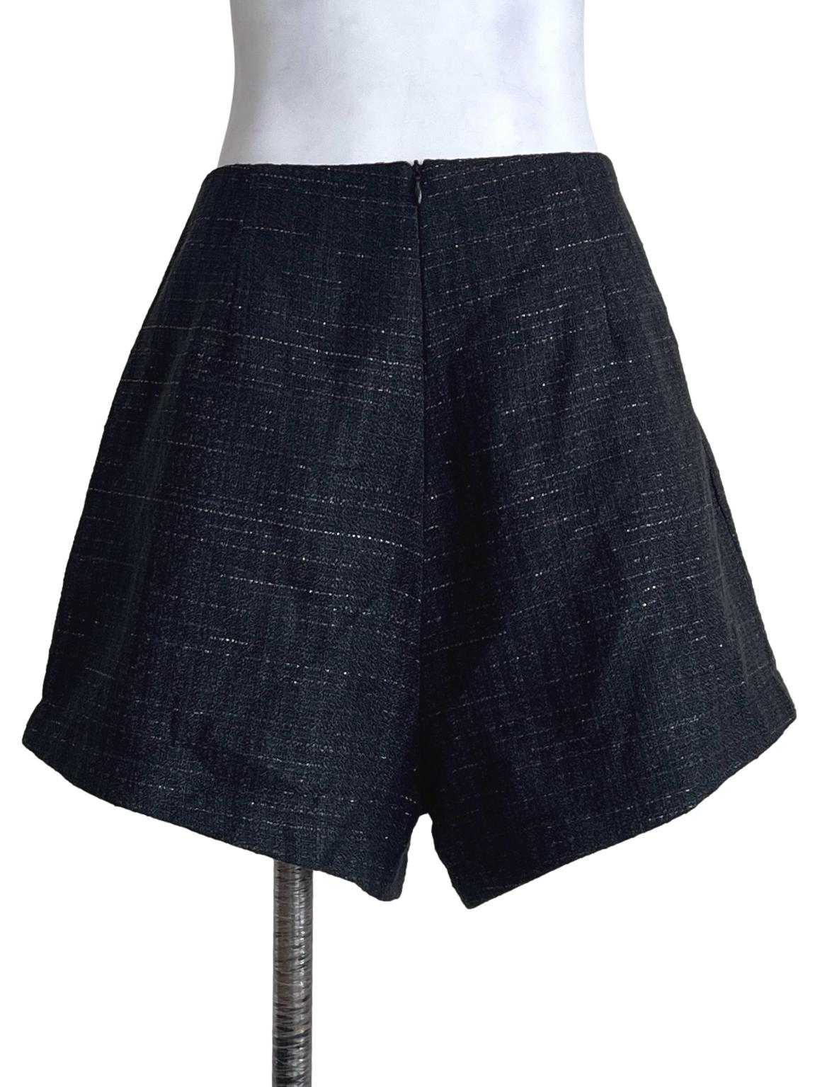 Ebony Black Twee Boyfriend Shorts