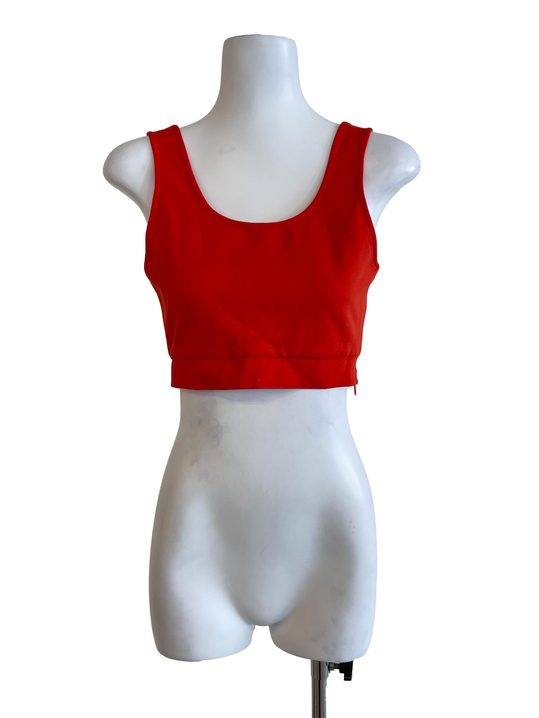 Fire Orange Sleveeless Cropped Top