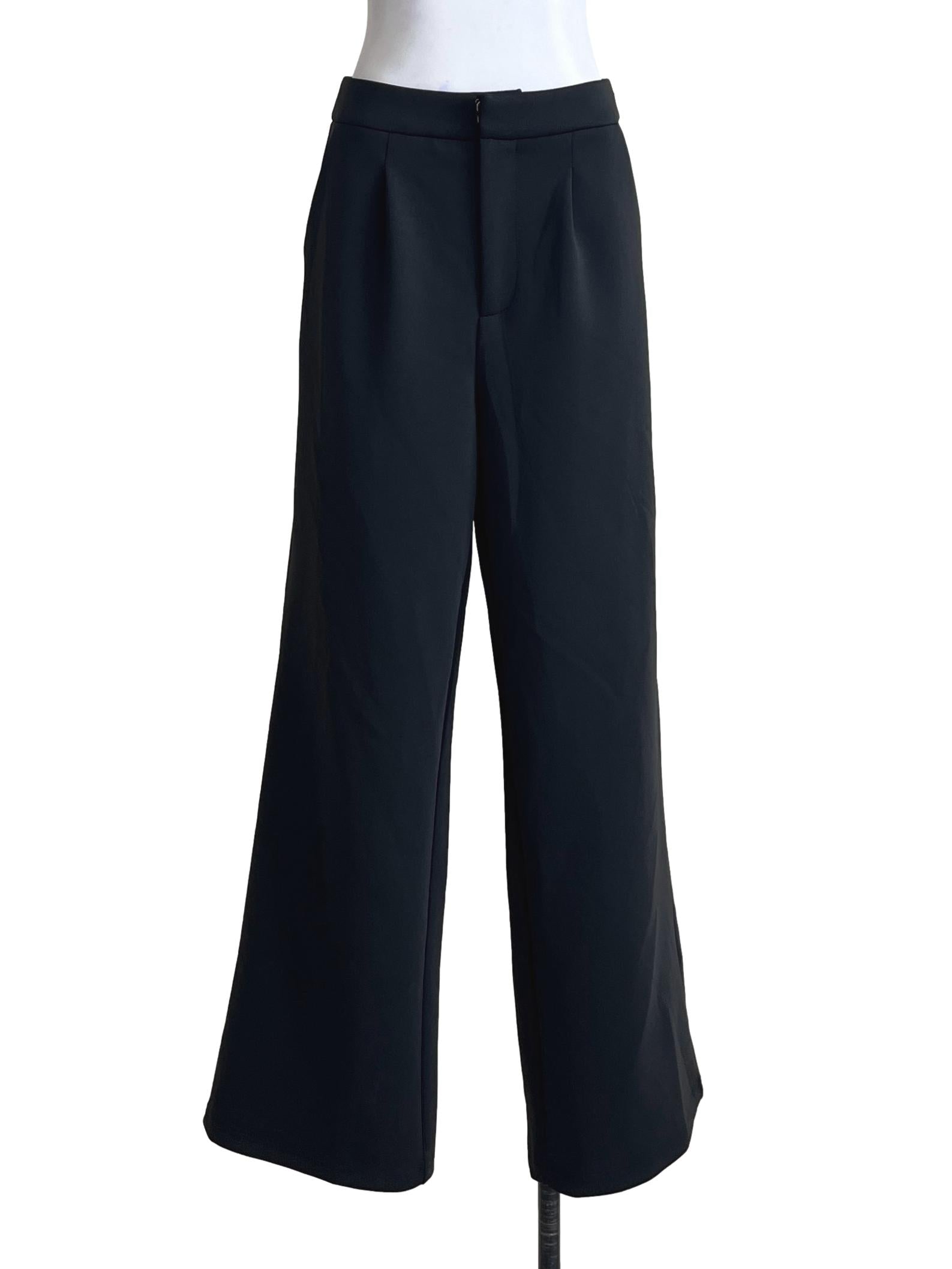 Ink Black Wide Leg Pants