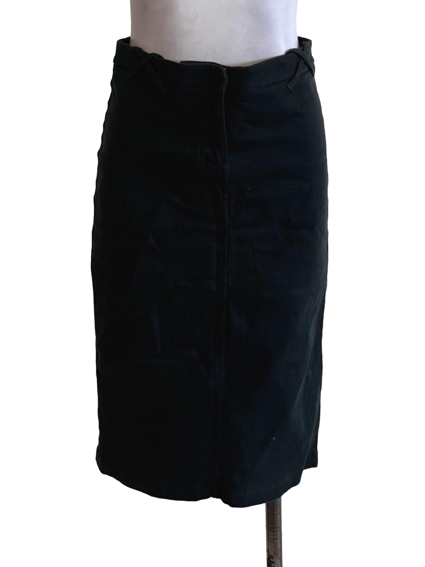 Charcoal Black Pencil Slit Skirt