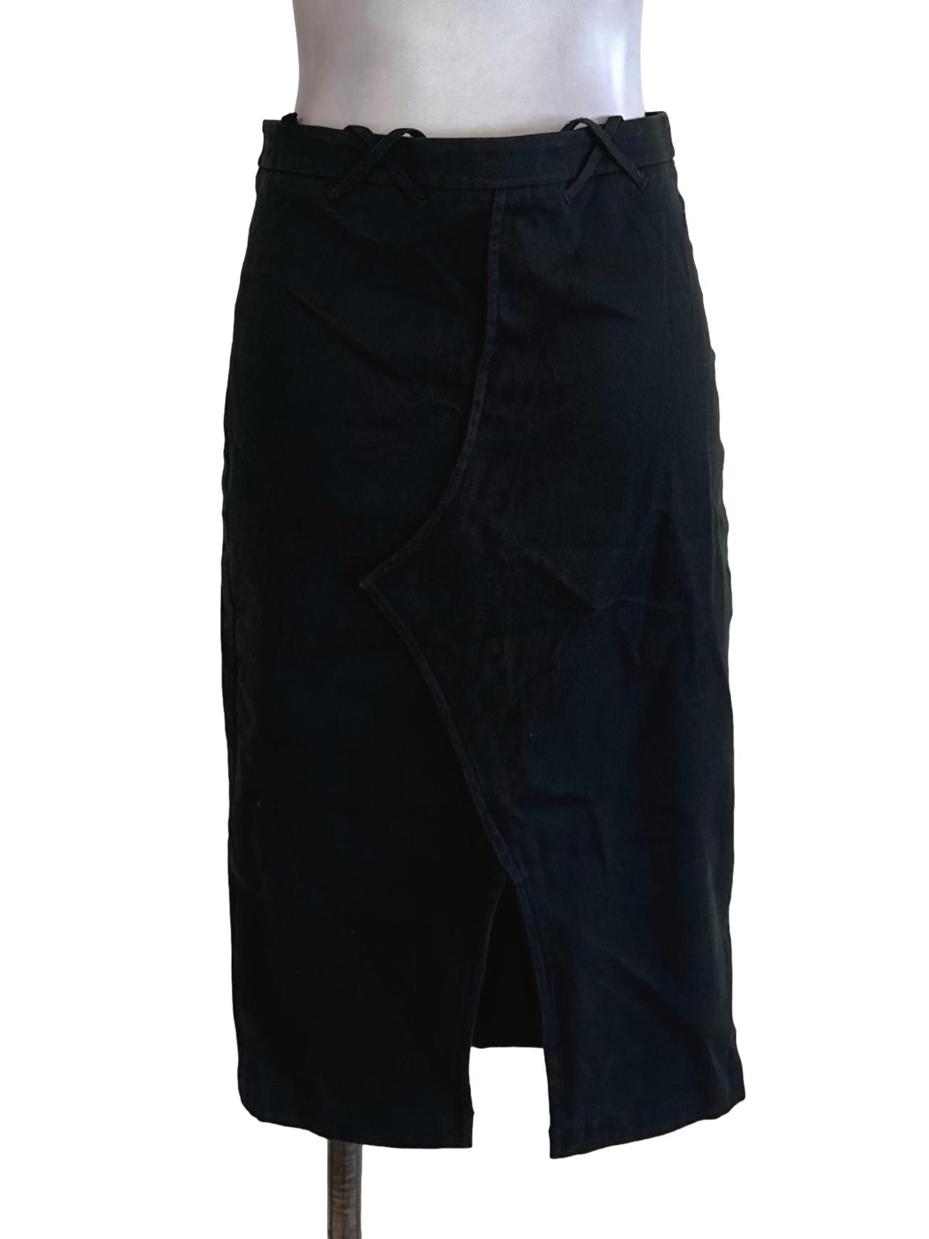 Charcoal Black Pencil Slit Skirt