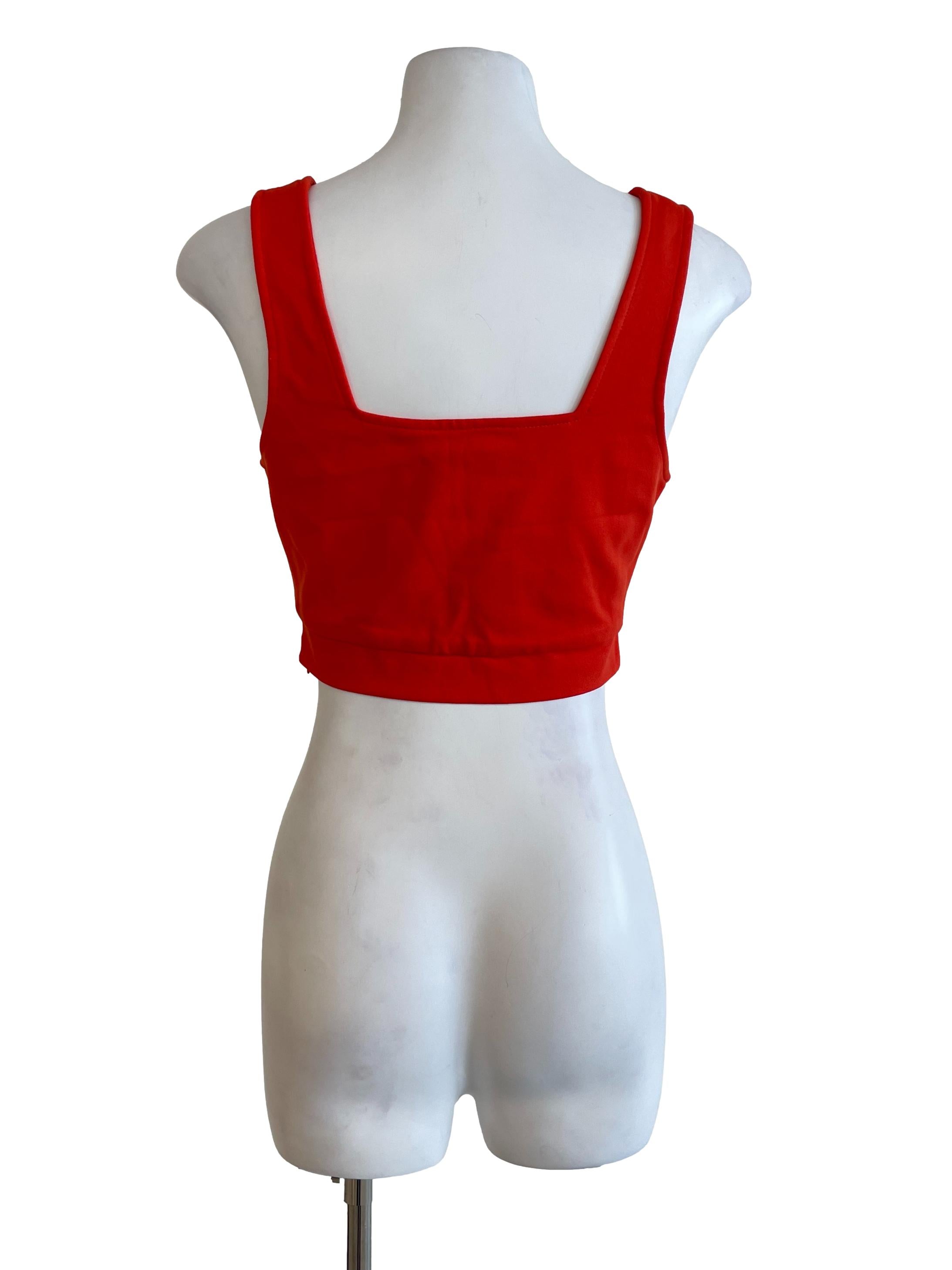 Fire Orange Sleveeless Cropped Top