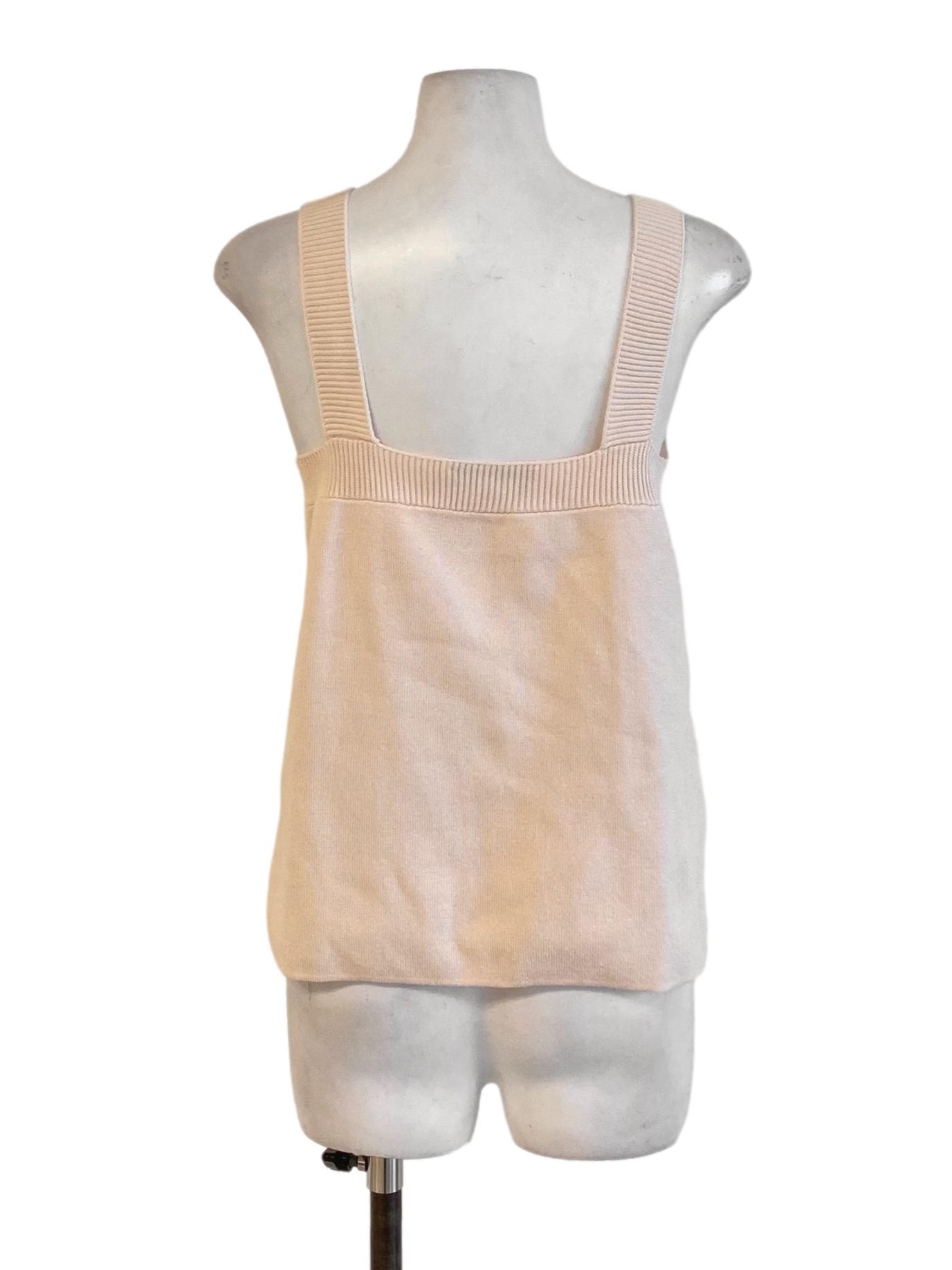 Coconut Milk White Square Neck Knitted Square Top LB
