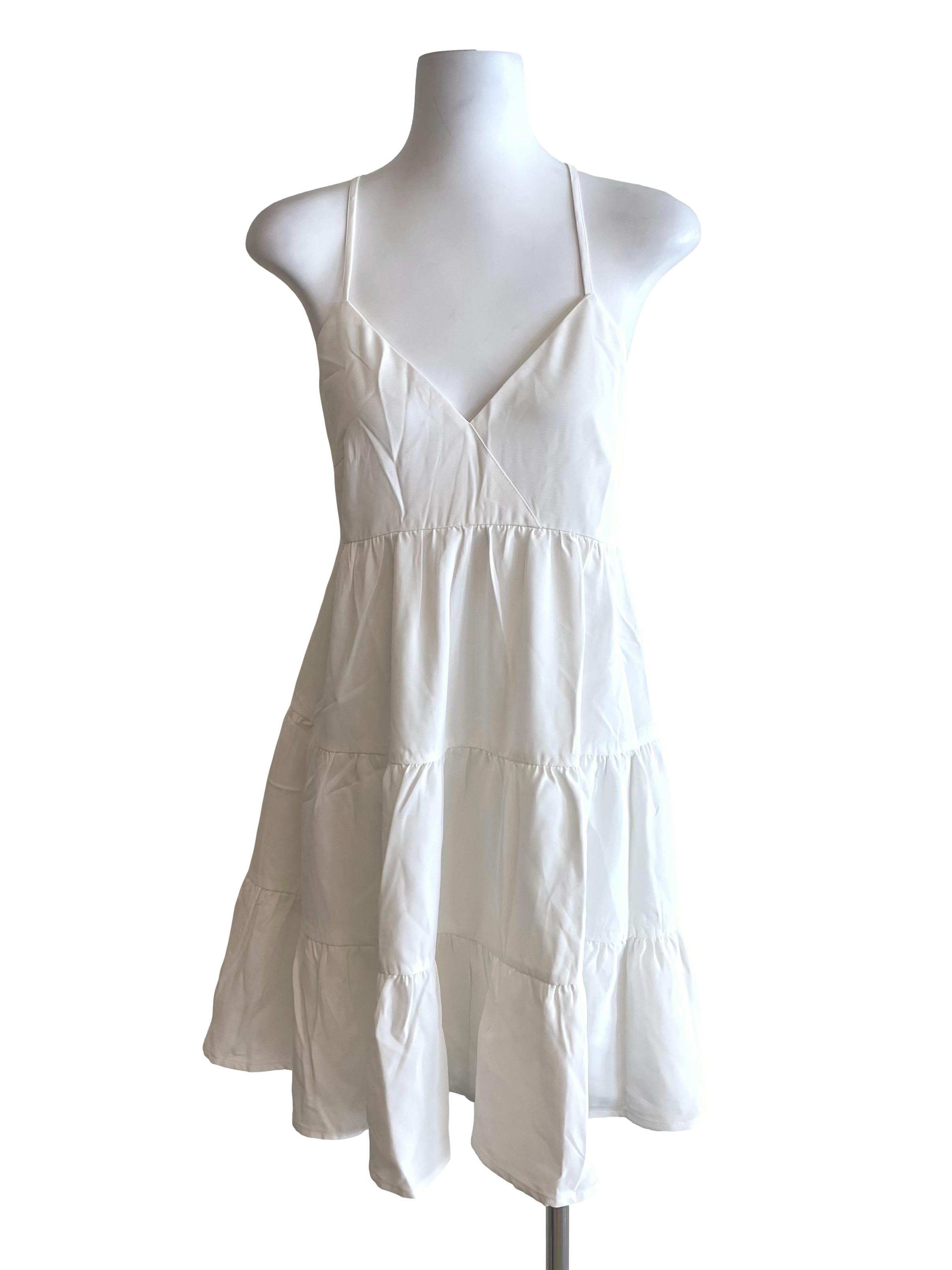 White Tiered Babydoll Dress YHF