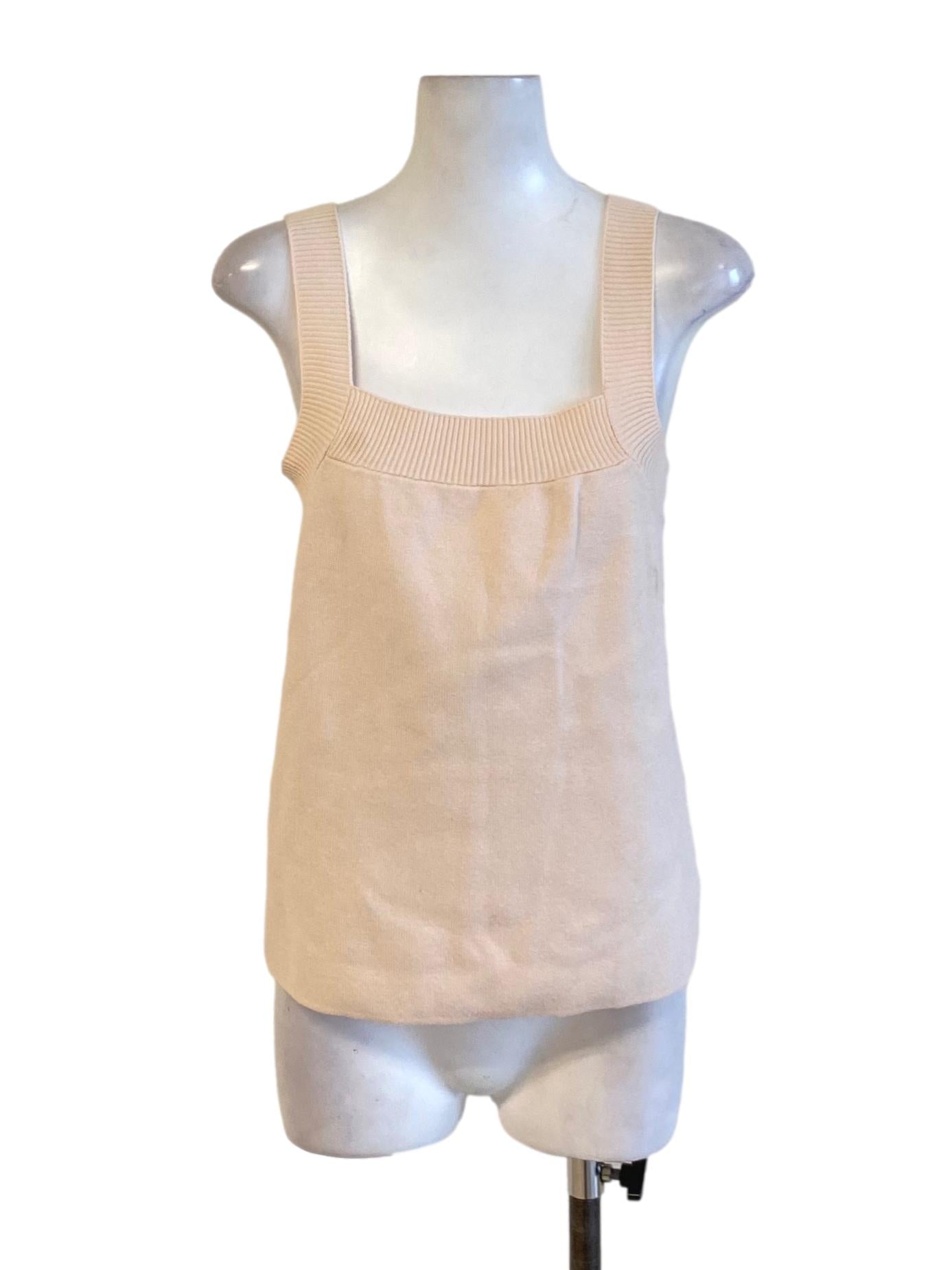 Coconut Milk White Square Neck Knitted Square Top LB