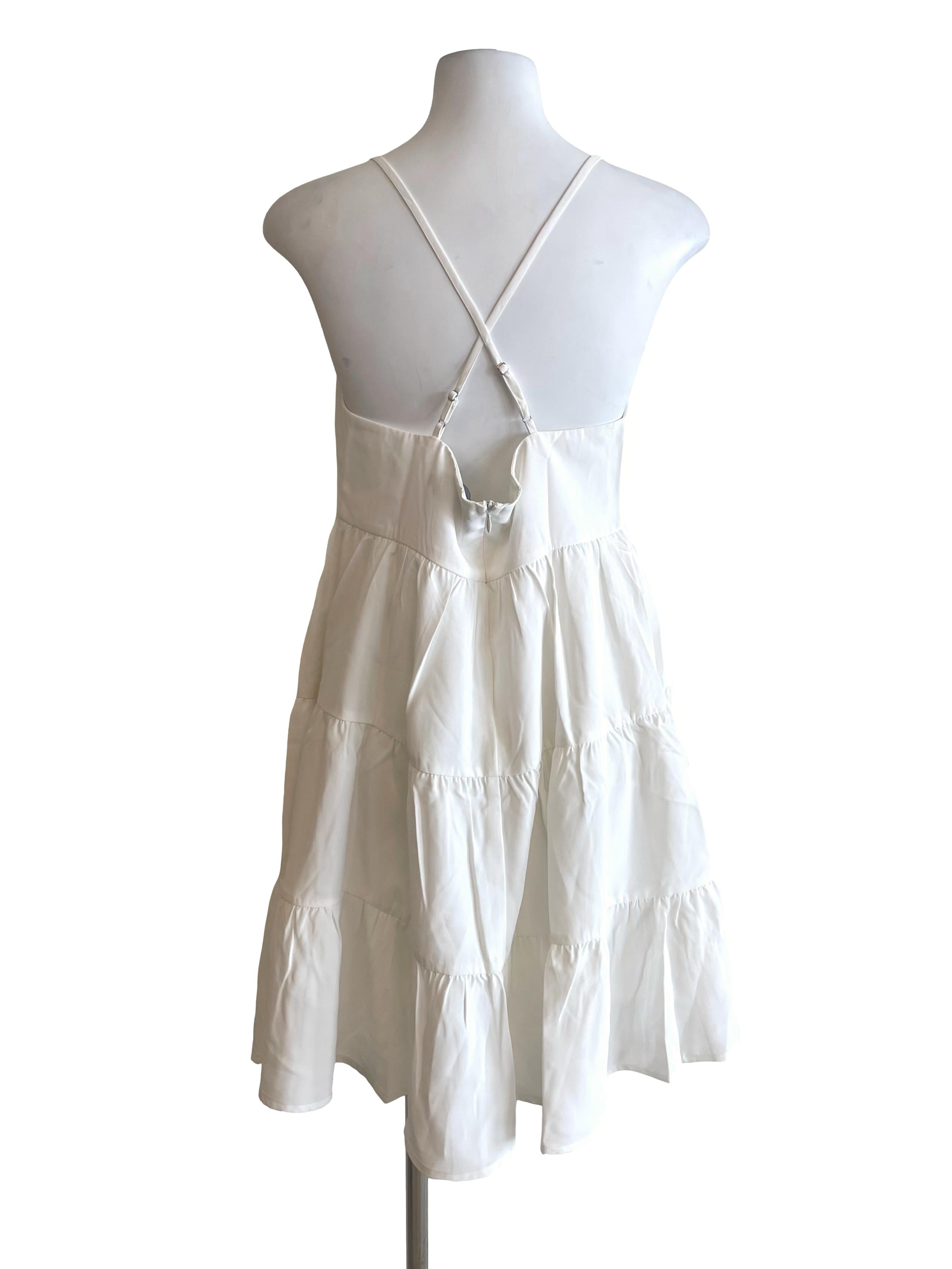 White Tiered Babydoll Dress YHF