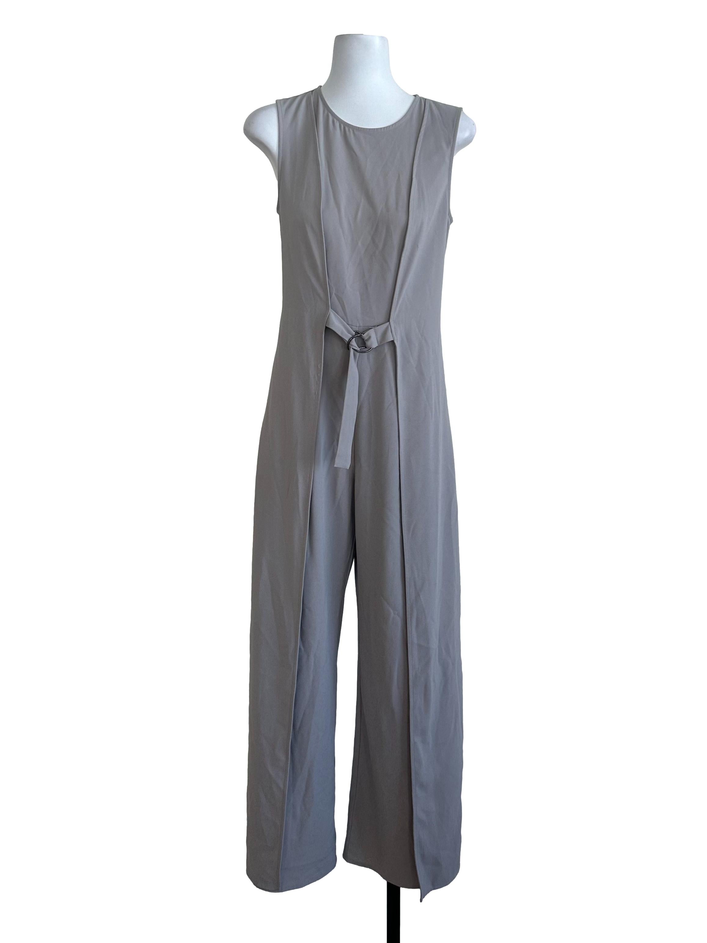 Light Grey Plain Jumpsuit