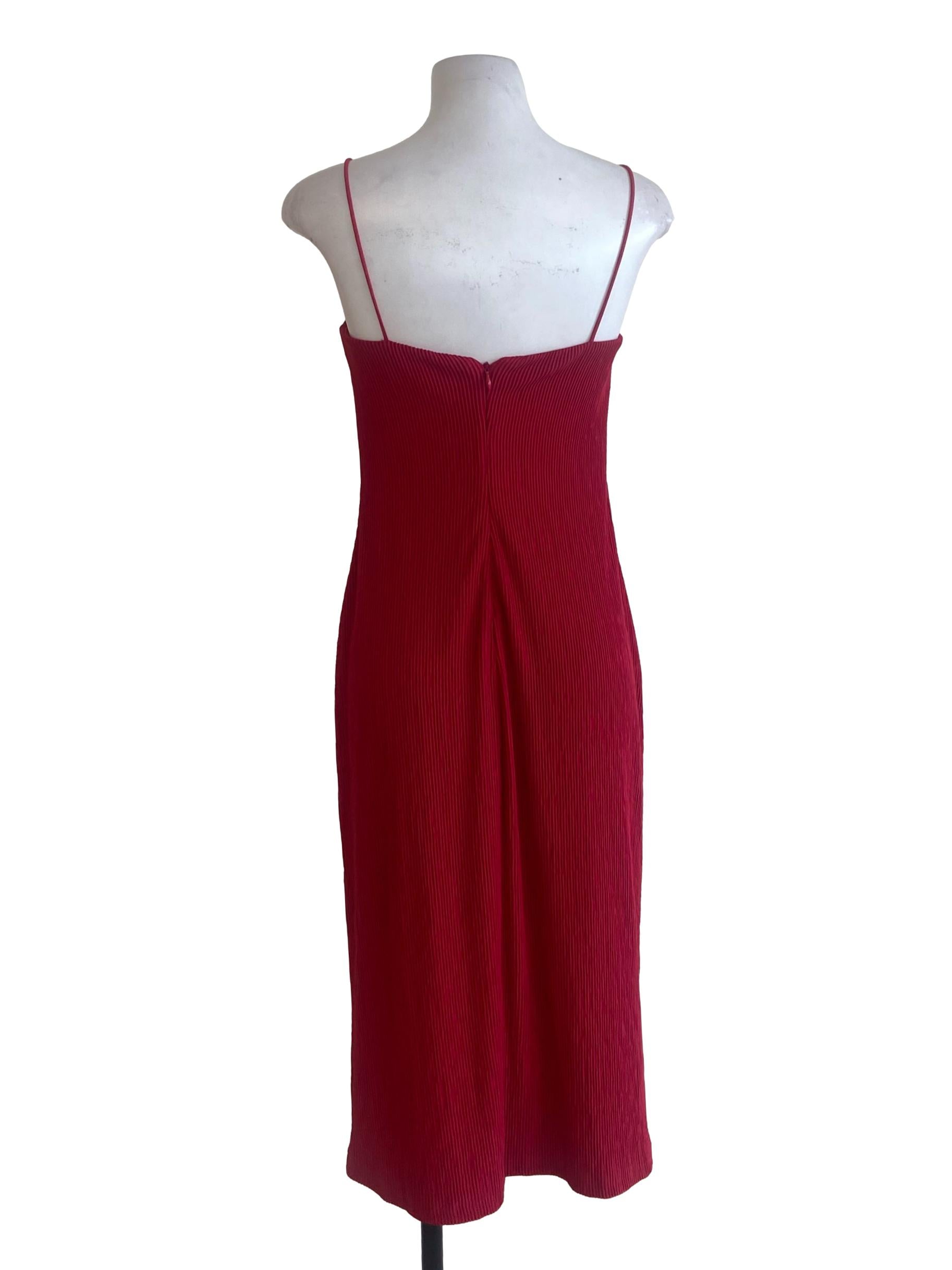 Lipstick Red Spaghetti Strap Slip Dress