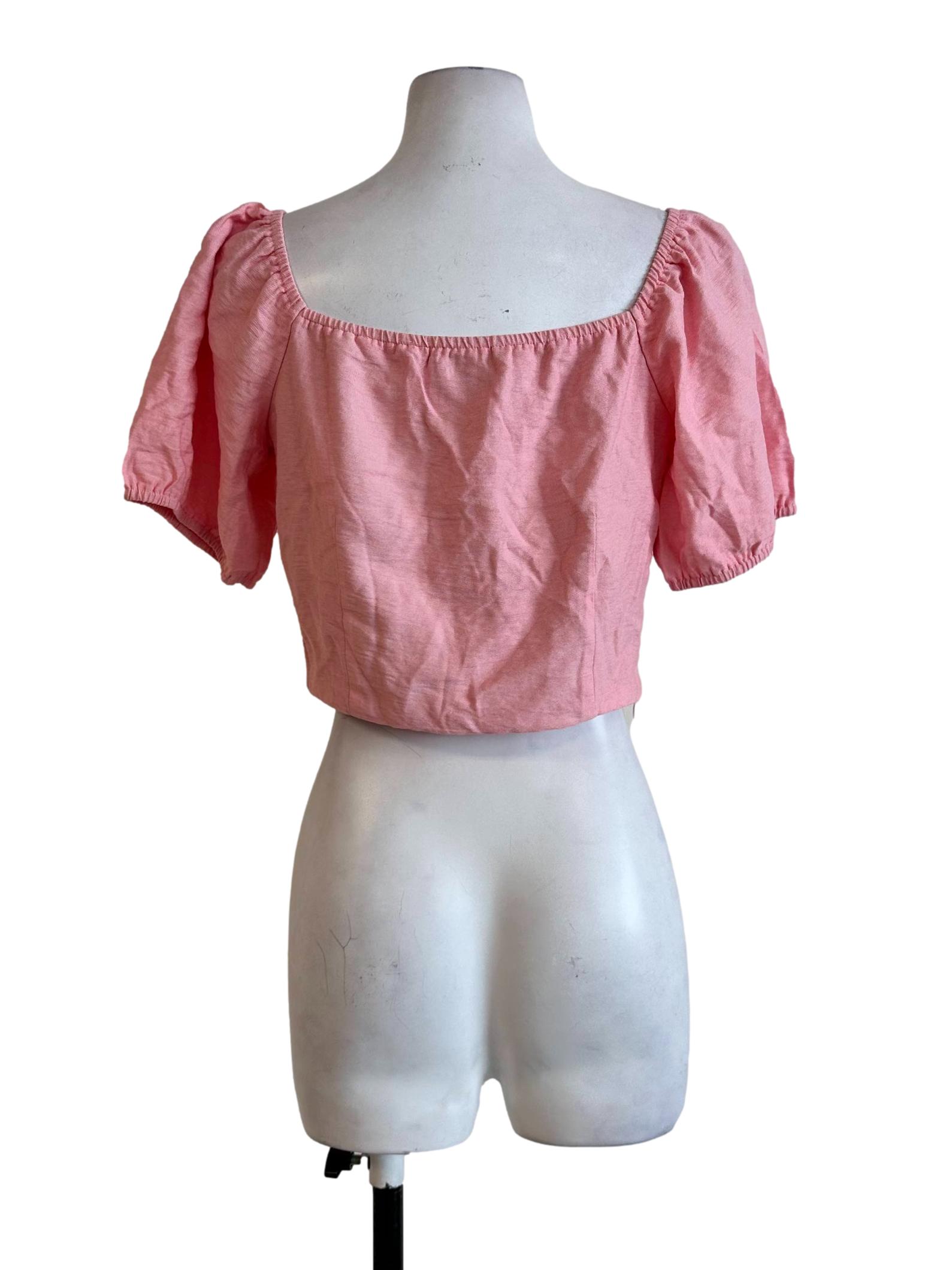 Punch Pink V Neckline Top