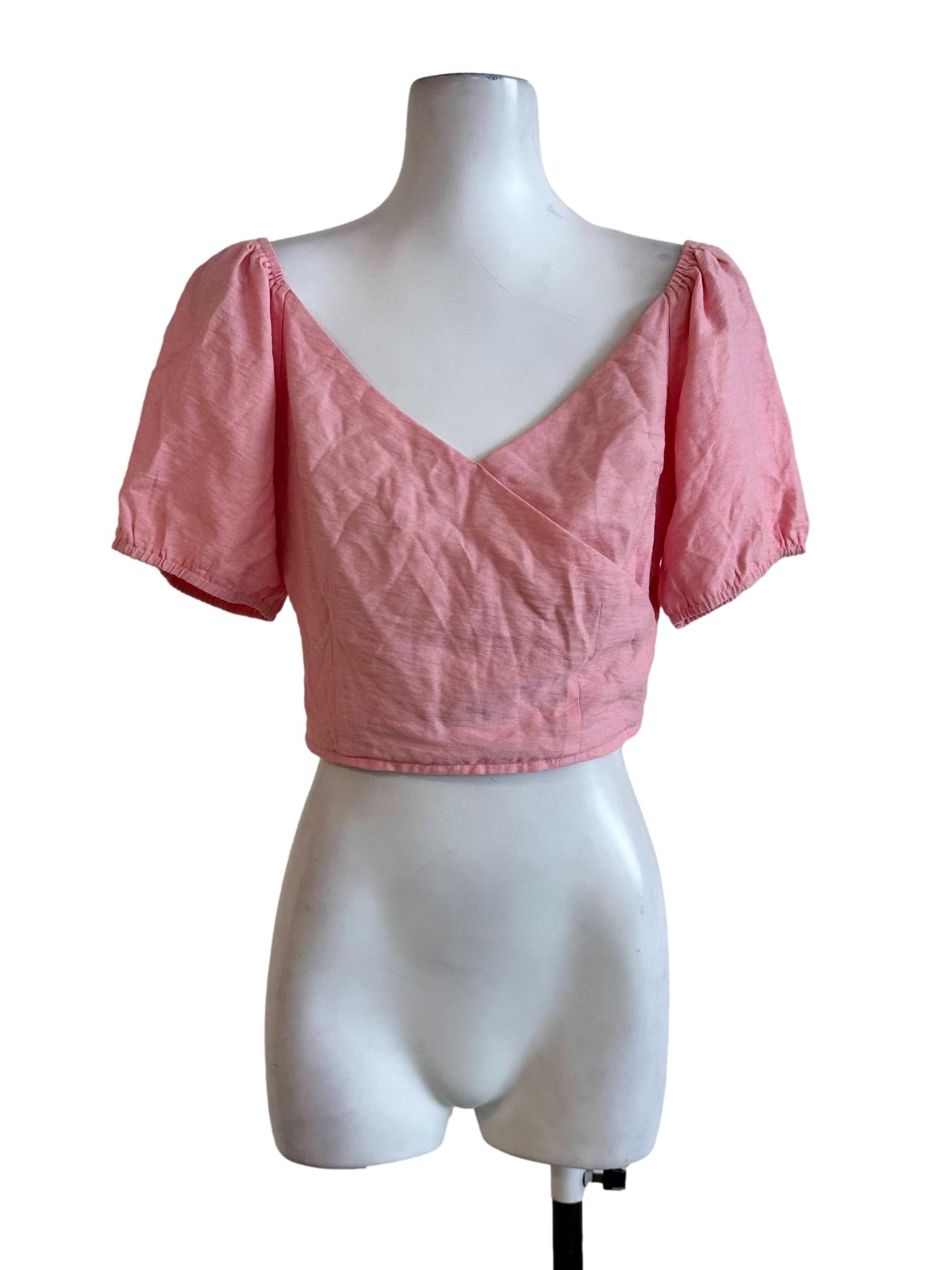 Punch Pink V Neckline Top