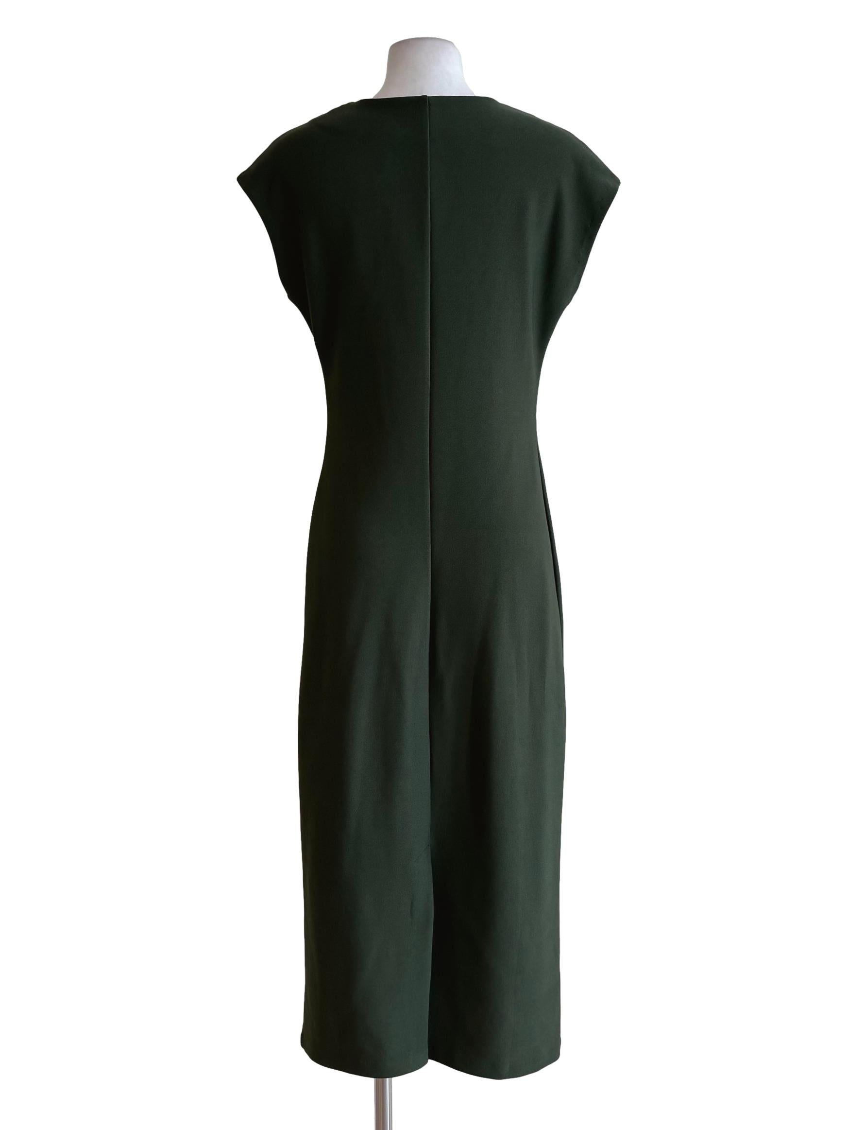 Olive Green Sleeveless Pencil Dress