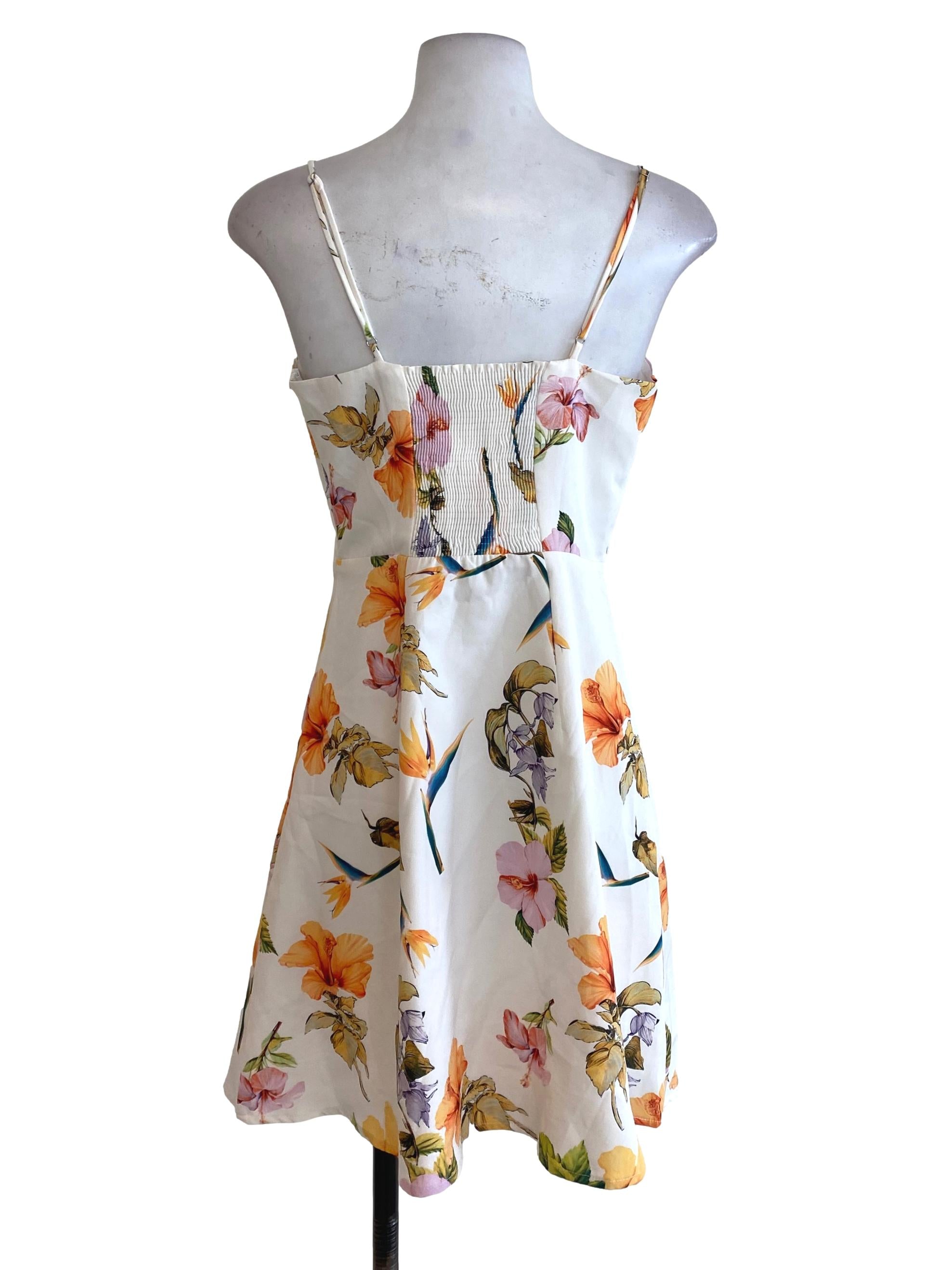 White Floral Mini Dress