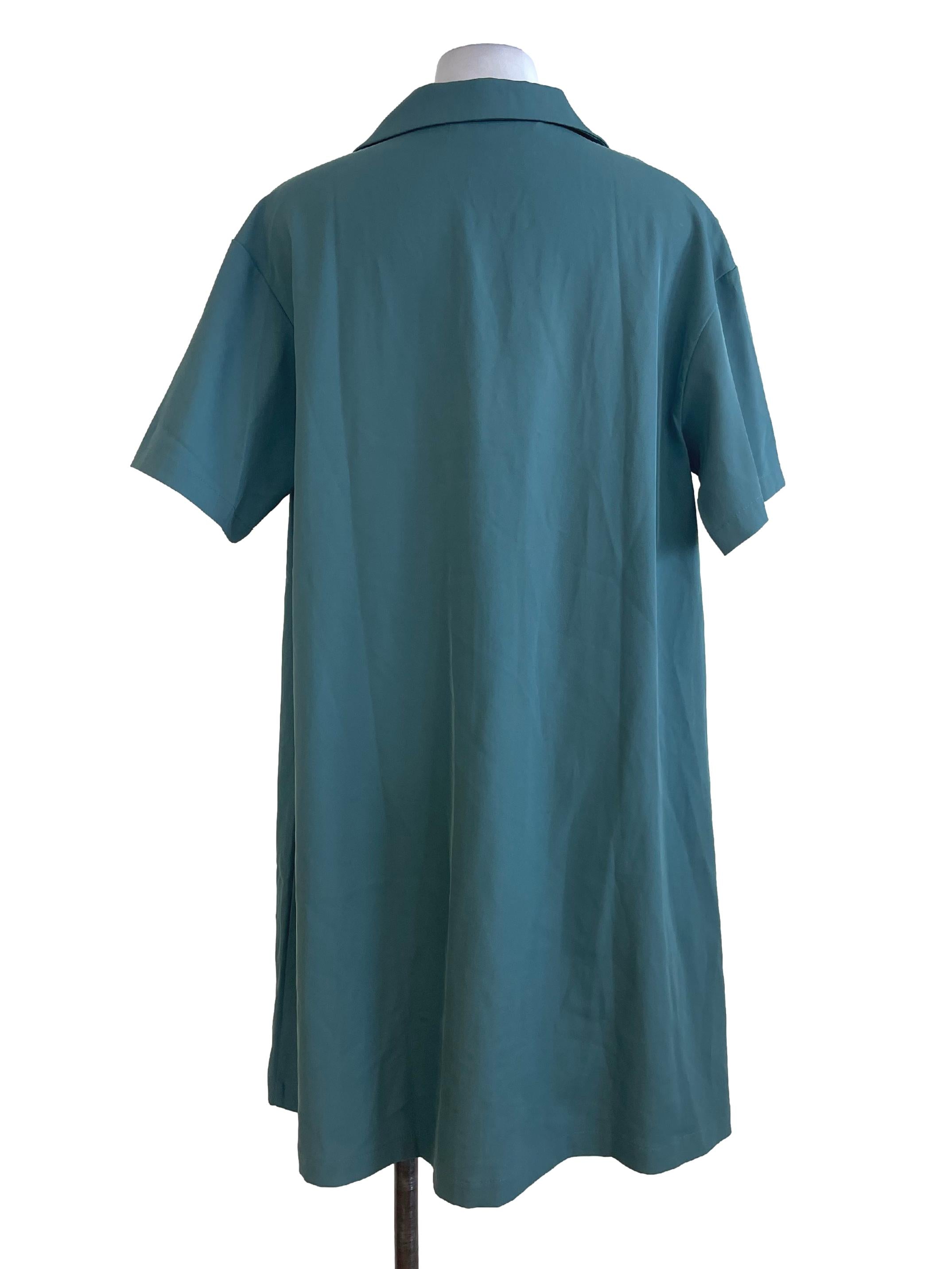 Turquoise Buttoned Long Top TEM