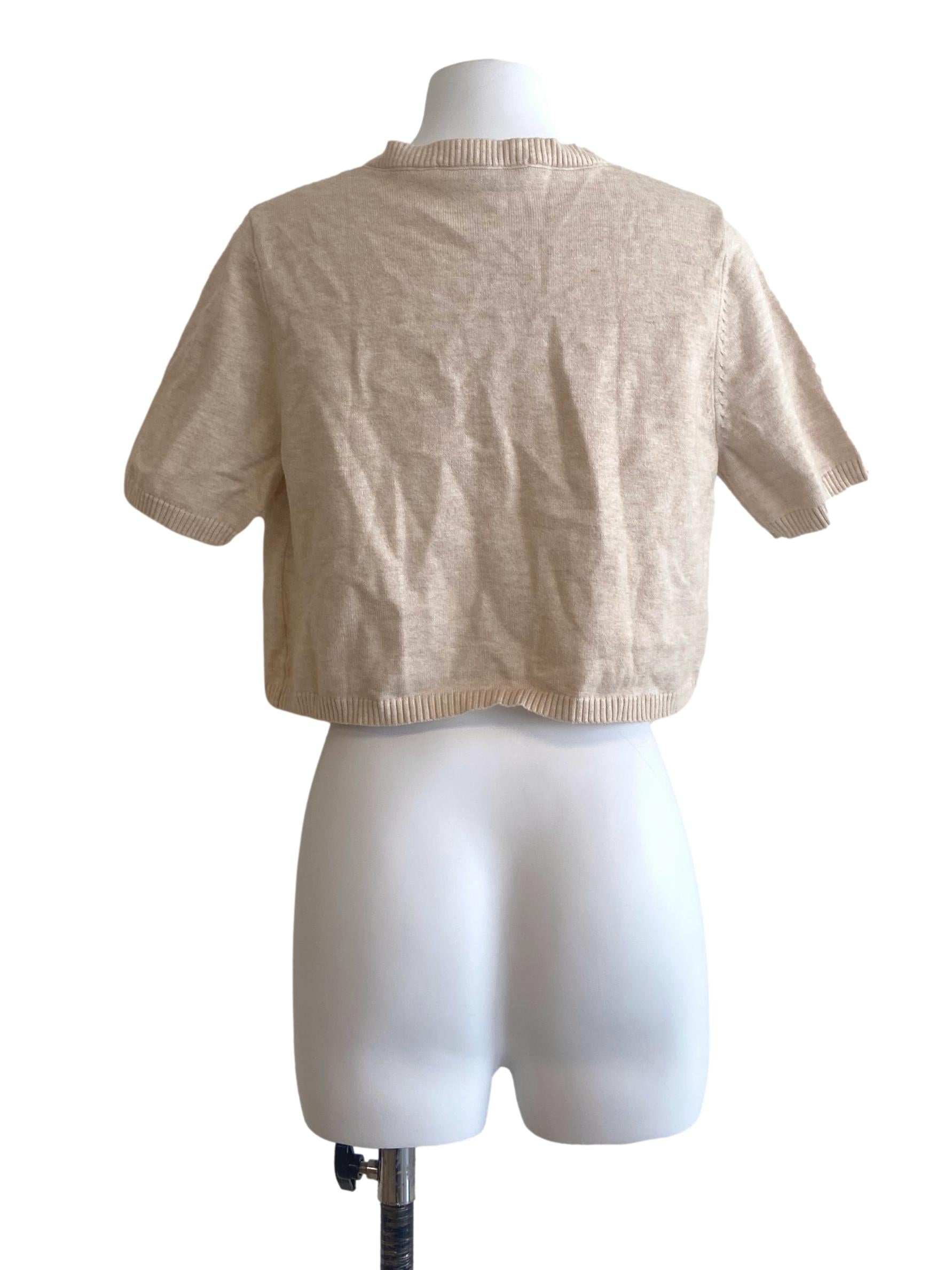 Parchment Button Down Crop Top LB