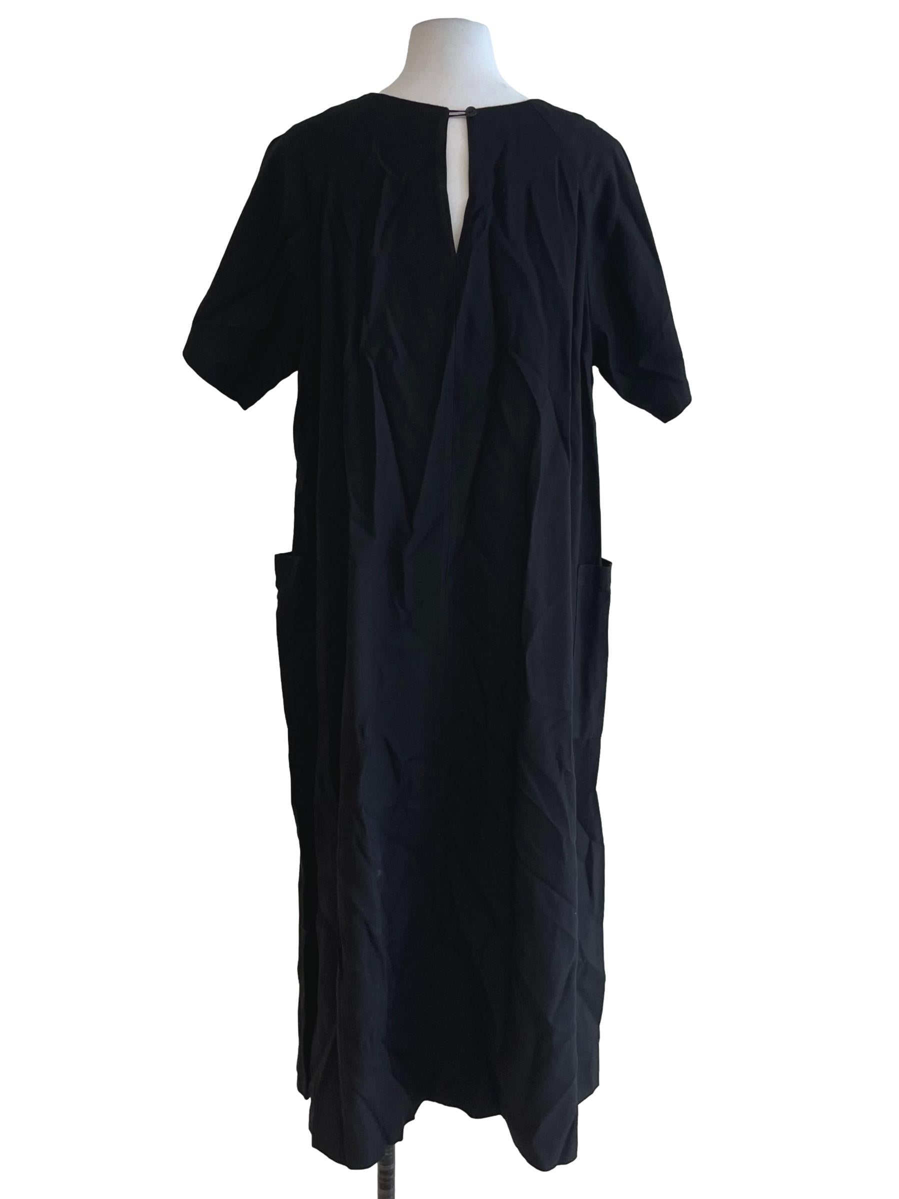 Black Jewel Neckline Trapezoid Dress